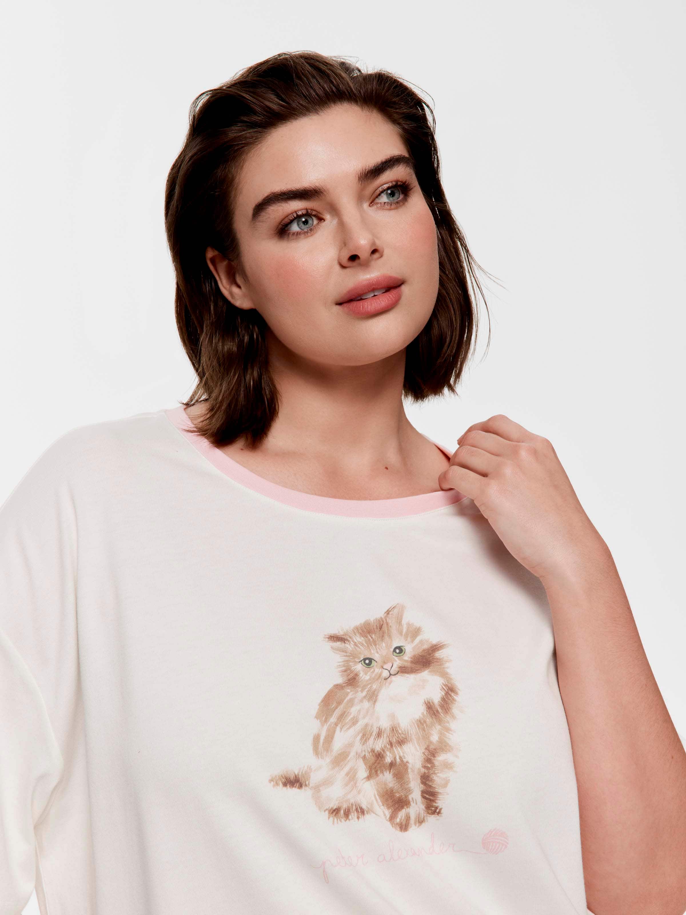 P.A. Plus Fluffy Cat Oversized Tee