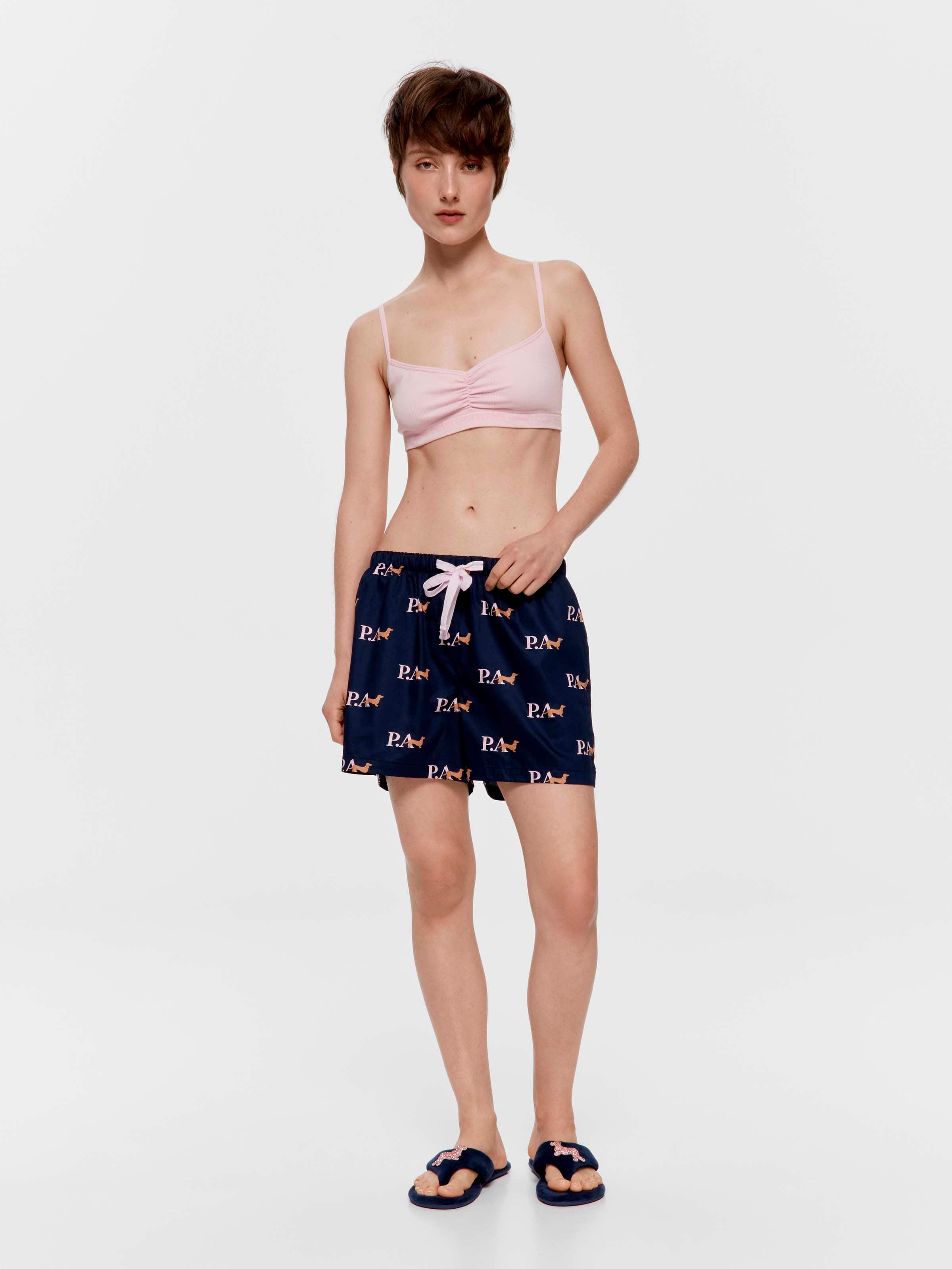 Bedtime Stories Navy Penny Logo 100% Cotton Boxed Mid Short