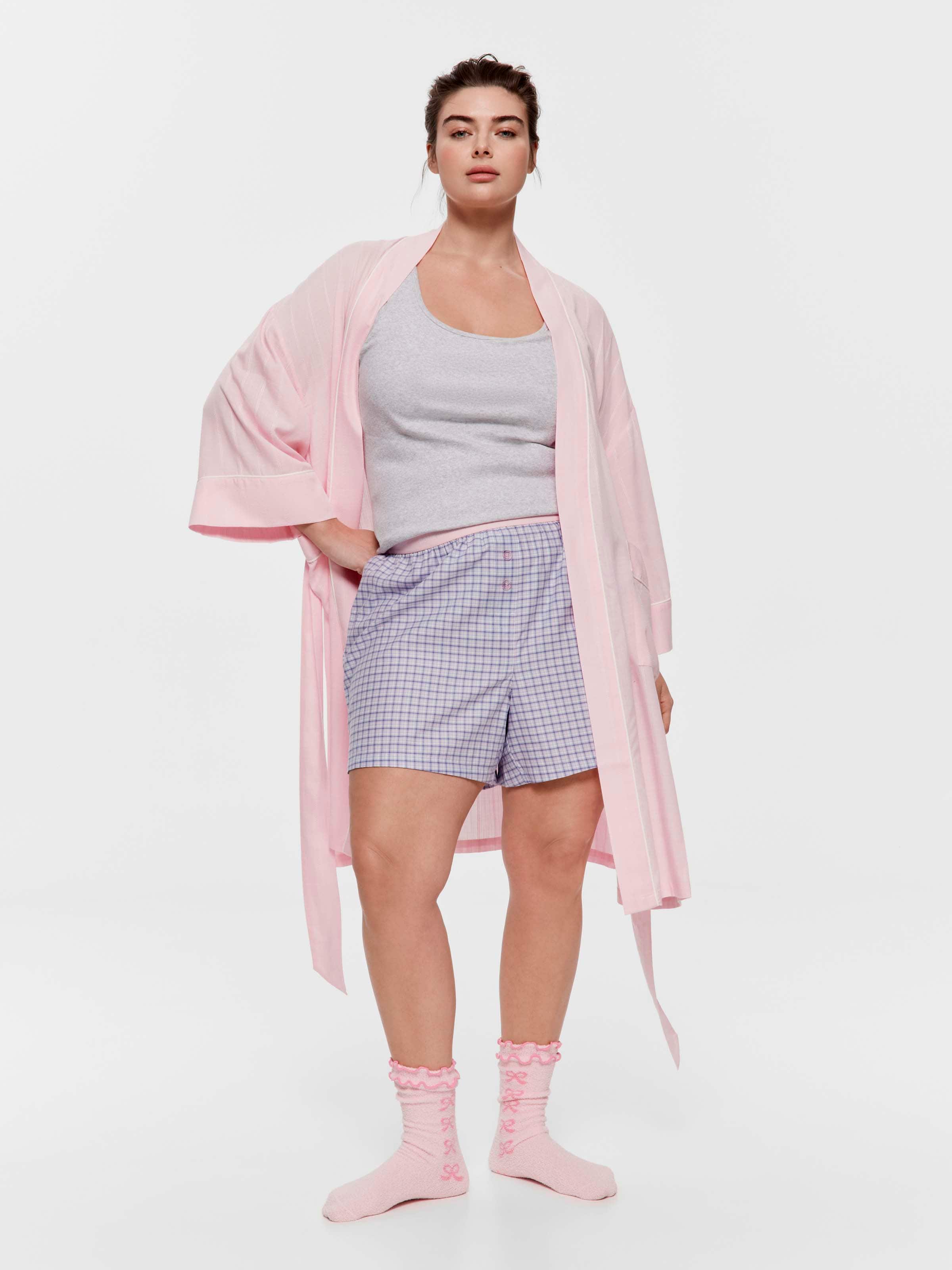 P.A. Plus Bedtime Stories Check 100% Cotton Boxed Mid Short