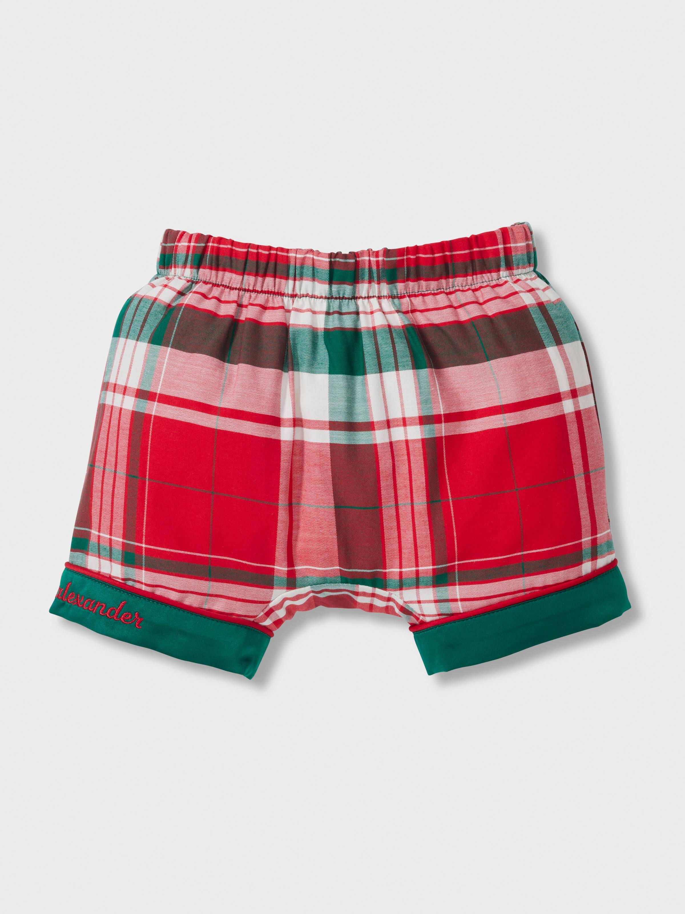 Jnr Kids Tartan 100% Cotton Classic Short Pj Set
