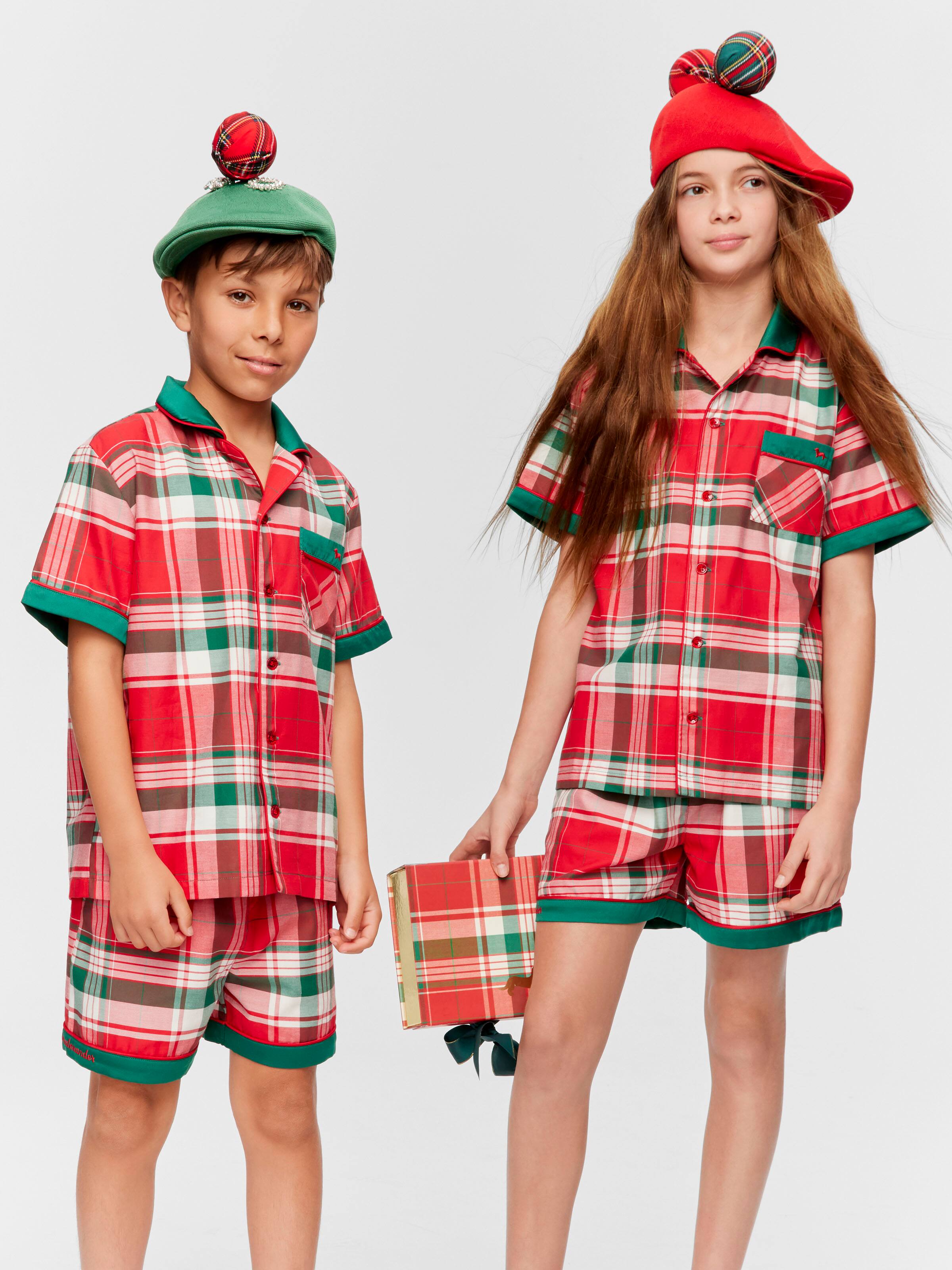 Kids Tartan 100% Cotton Classic Short Pj Set