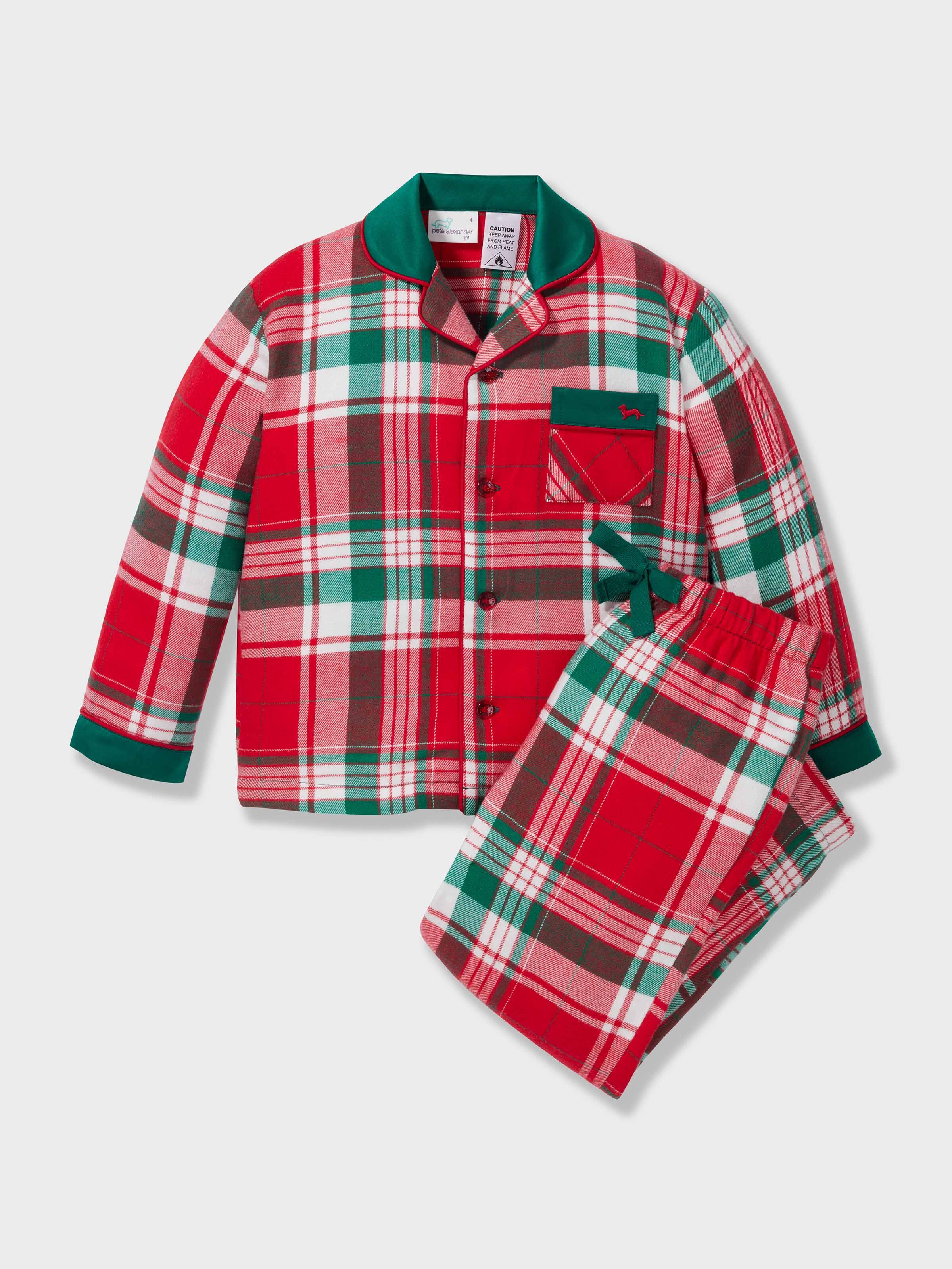 Kids Tartan Bamboo Flanellette Long Classic Pj Set