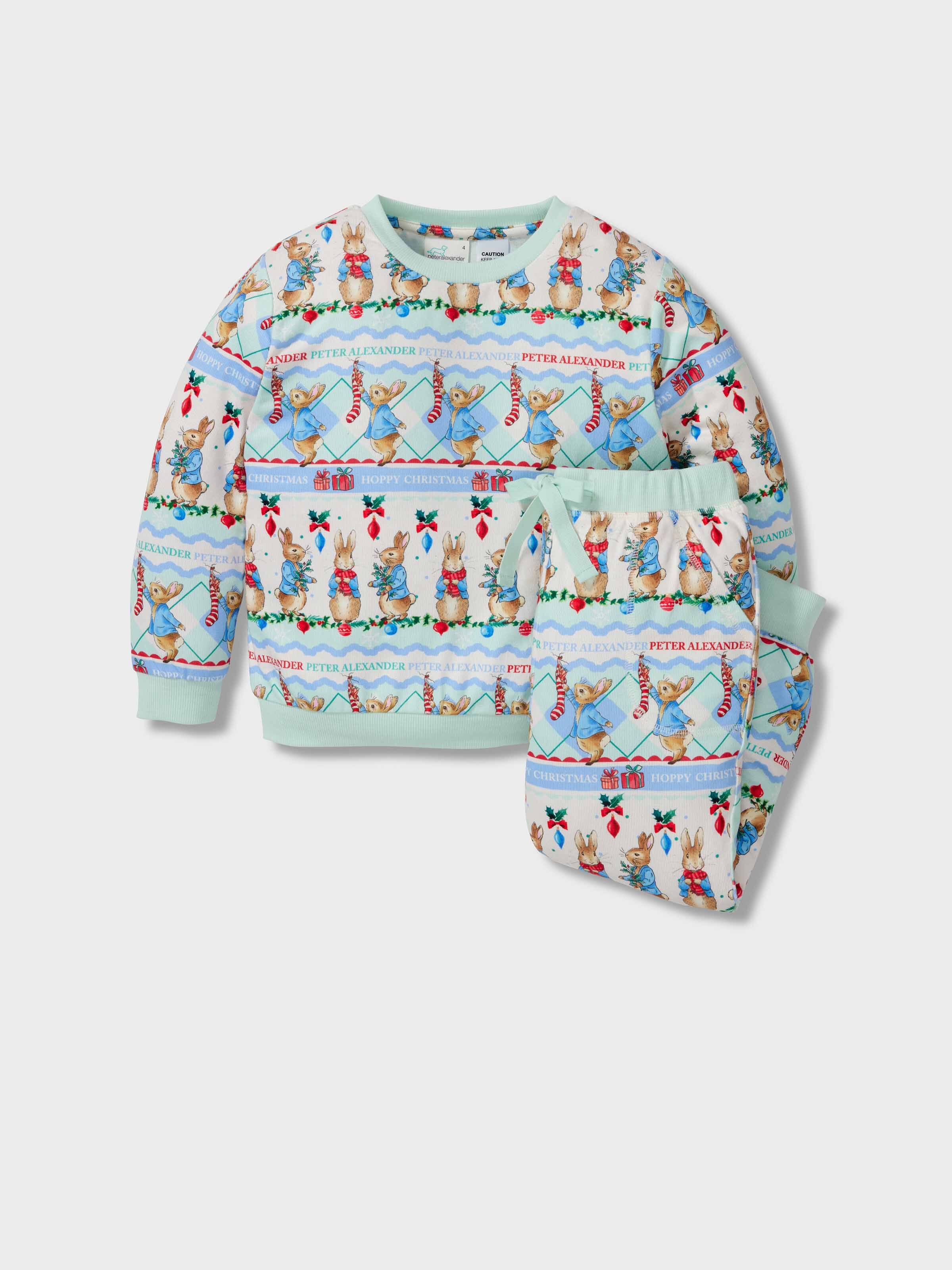 Jnr Boys Peter Rabbit Christmas Plush Long Pj Set