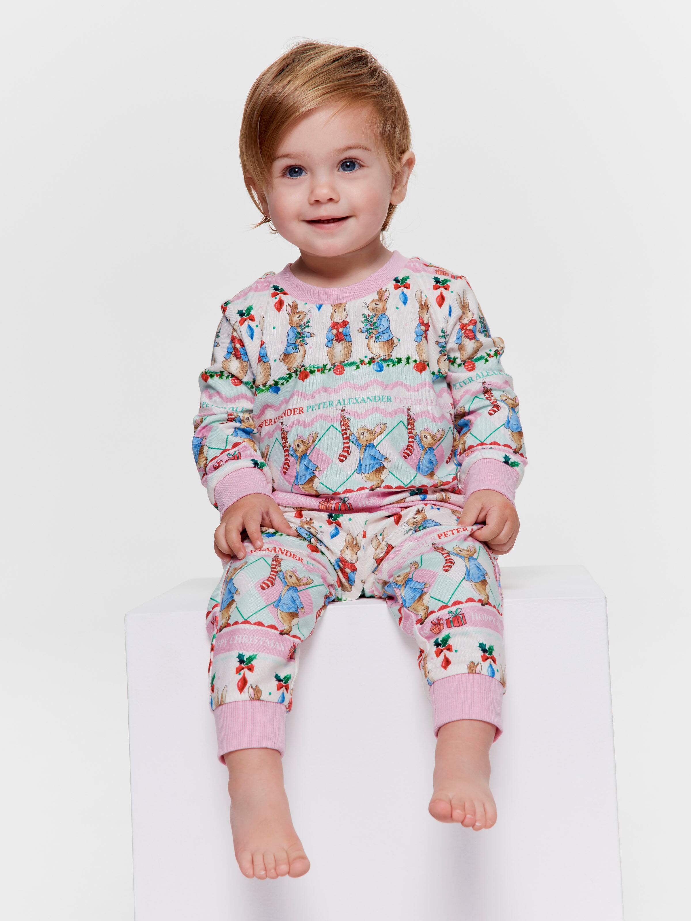Baby Girl Peter Rabbit Christmas Plush Long Pj Set
