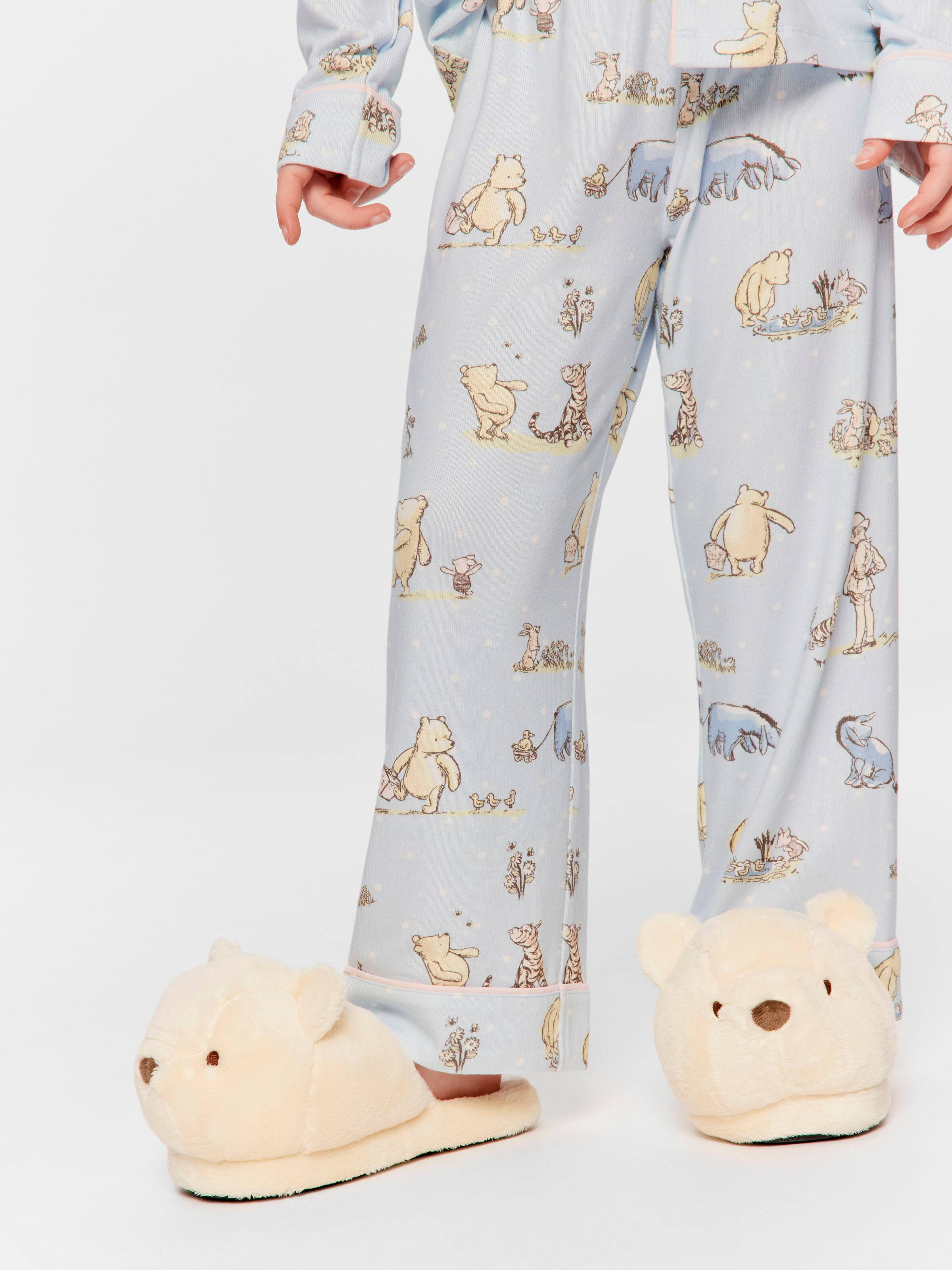 Jnr Girls Winnie The Pooh Plush Classic Long Pj Set