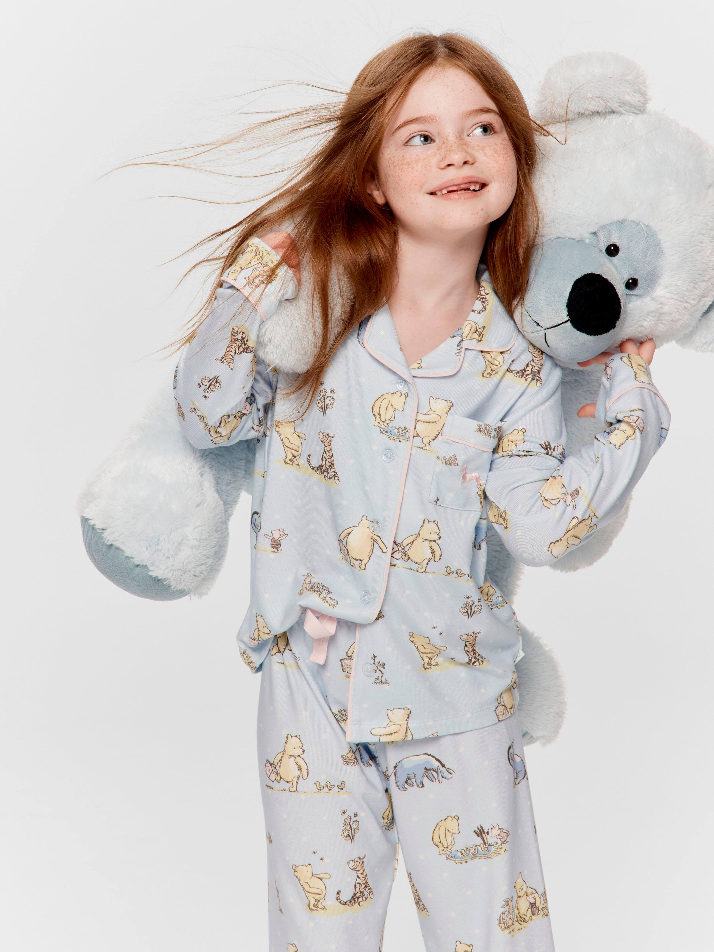 Jnr Girls Winnie The Pooh Plush Classic Long Pj Set