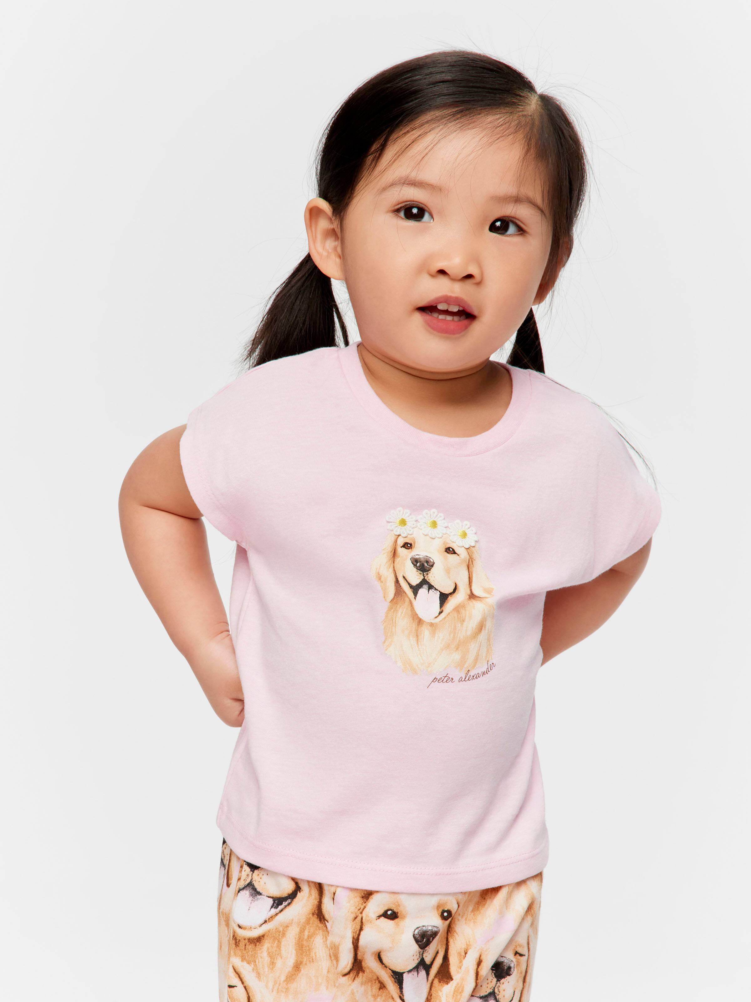 Baby Girl Golden Retriever Short Pj Set