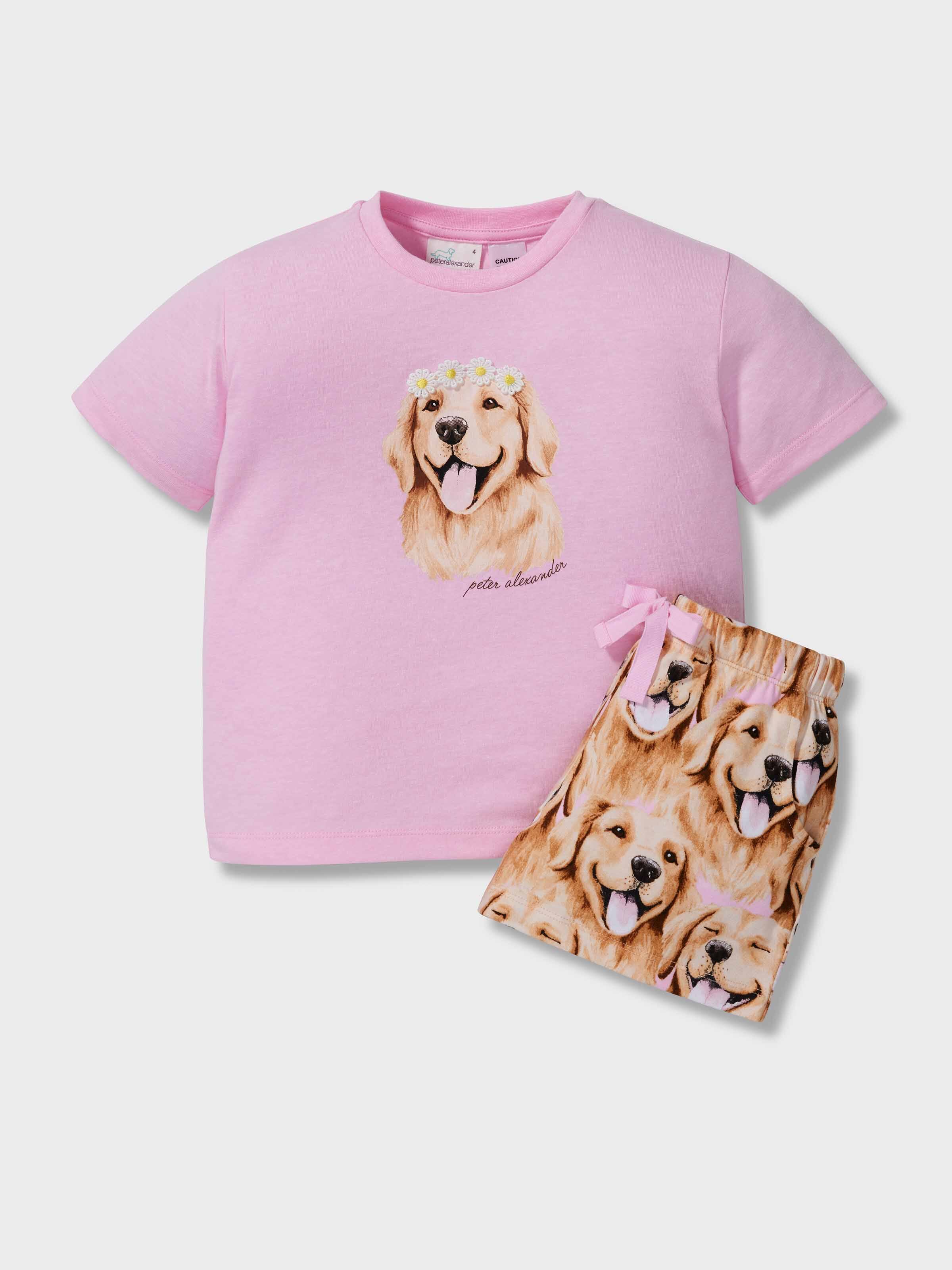 Girls Golden Retreiver Short Pj Set