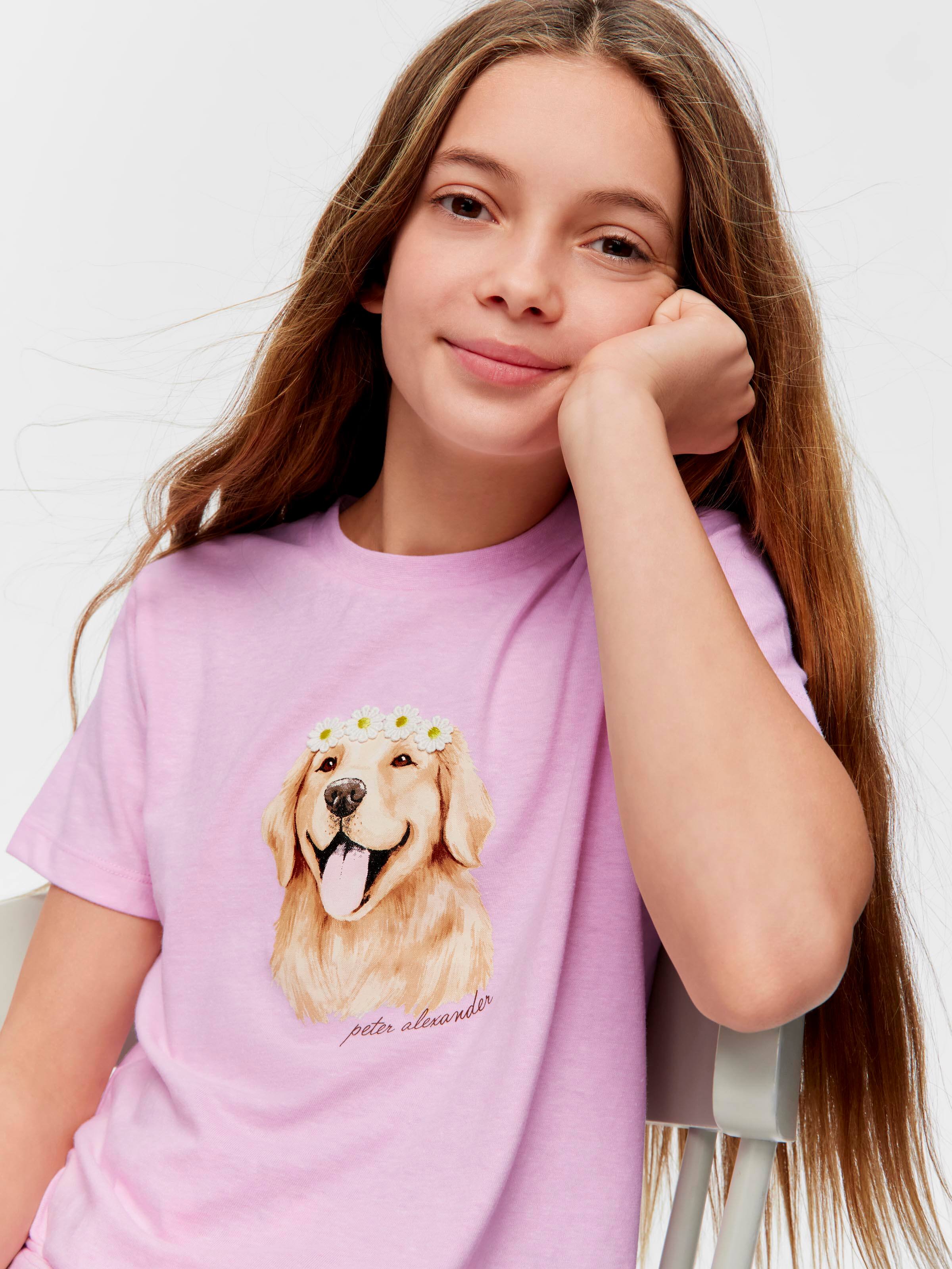 Girls Golden Retreiver Short Pj Set