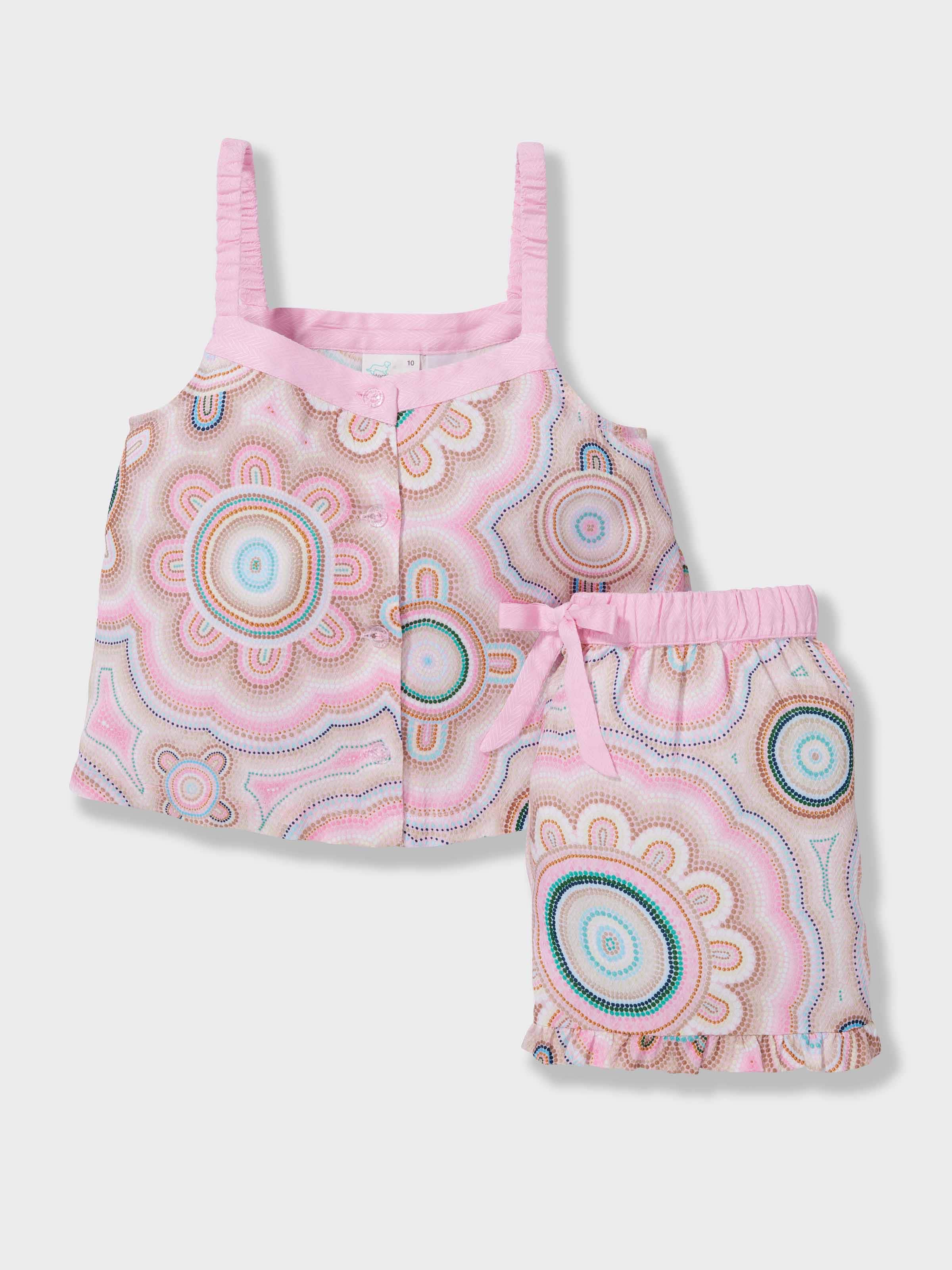 Girls Lou Martin Print Shortie Pj Set