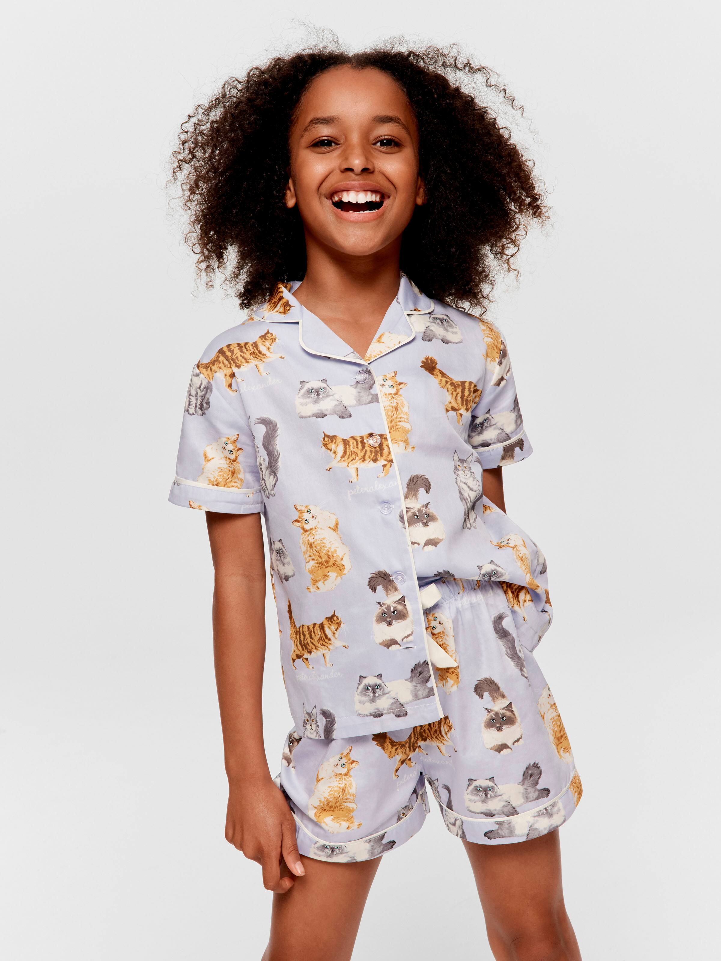 Girls Mixed Cats Shortie Pj Set