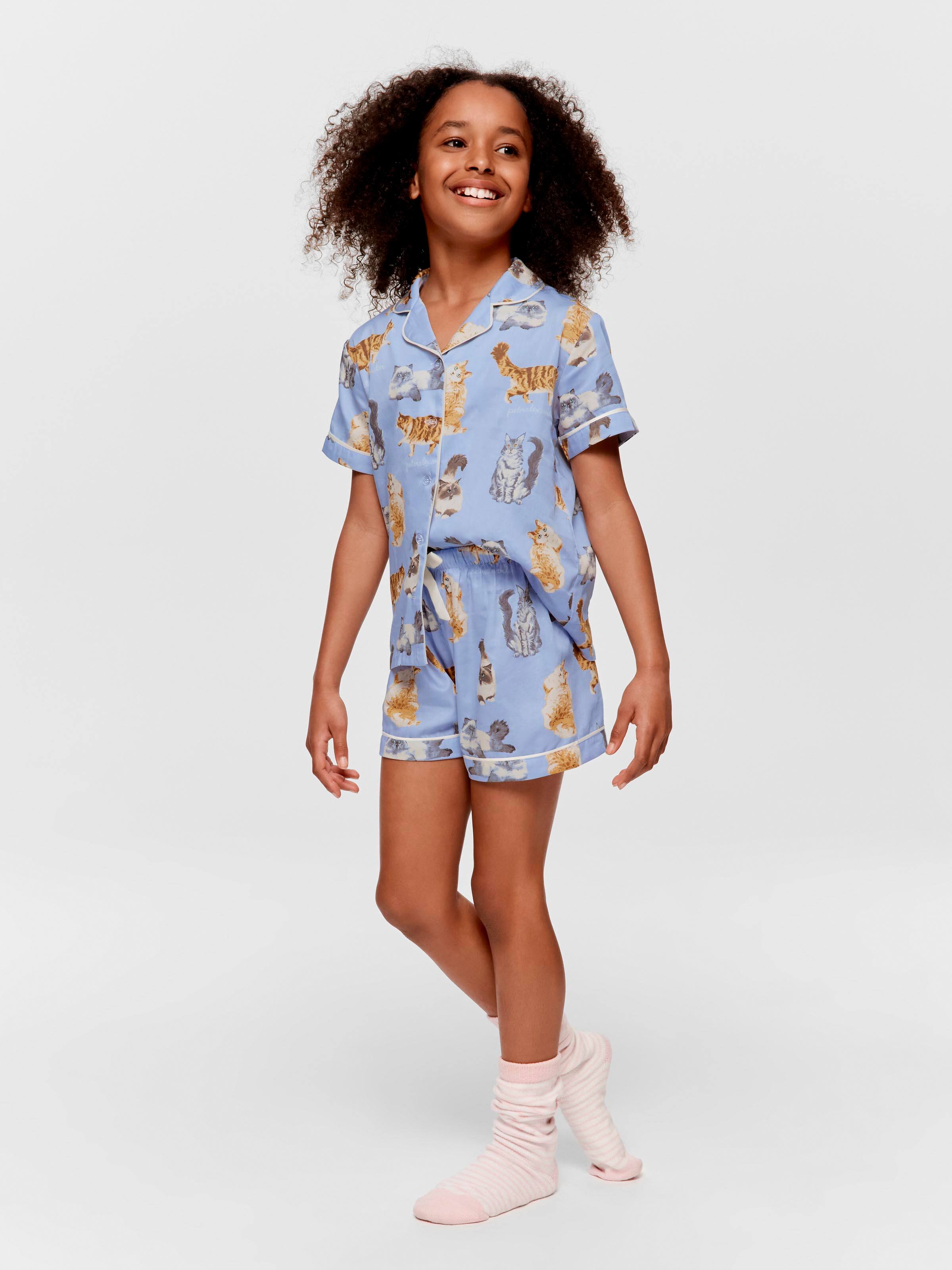 Girls Mixed Cats Shortie Pj Set