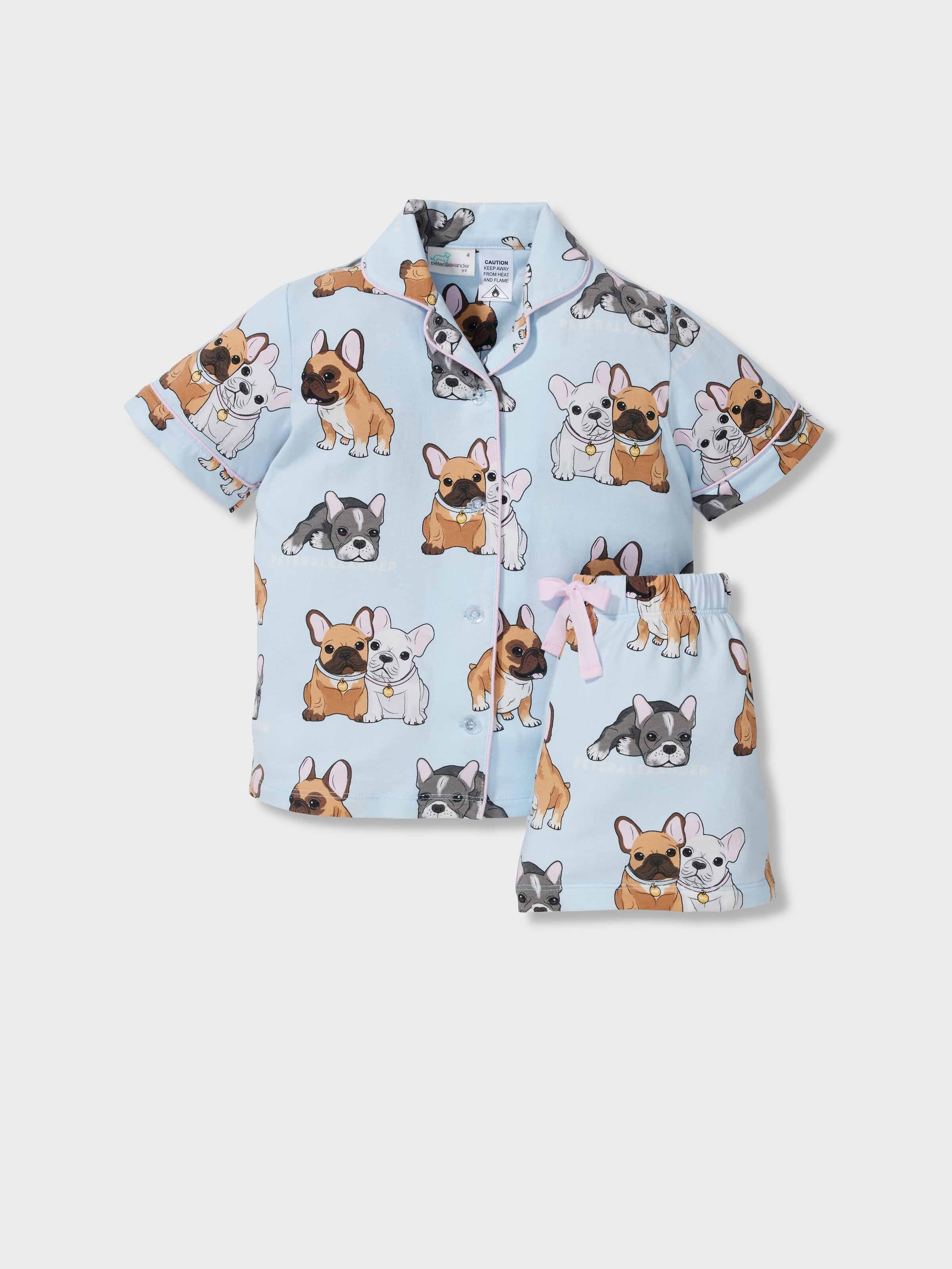 Jnr Girls French Bulldog Shortie Pj Set
