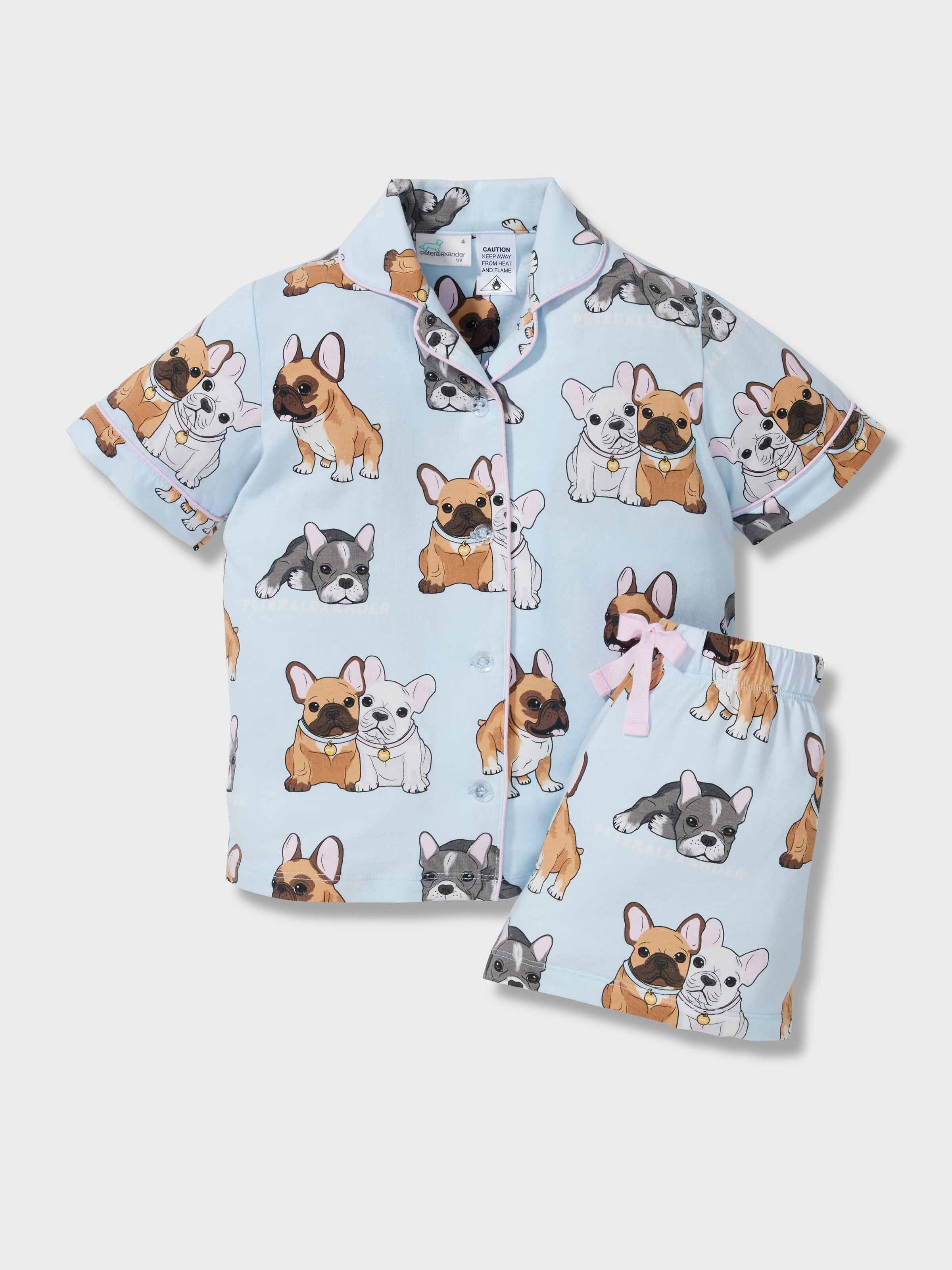 Girls French Bulldog Shortie Pj Set