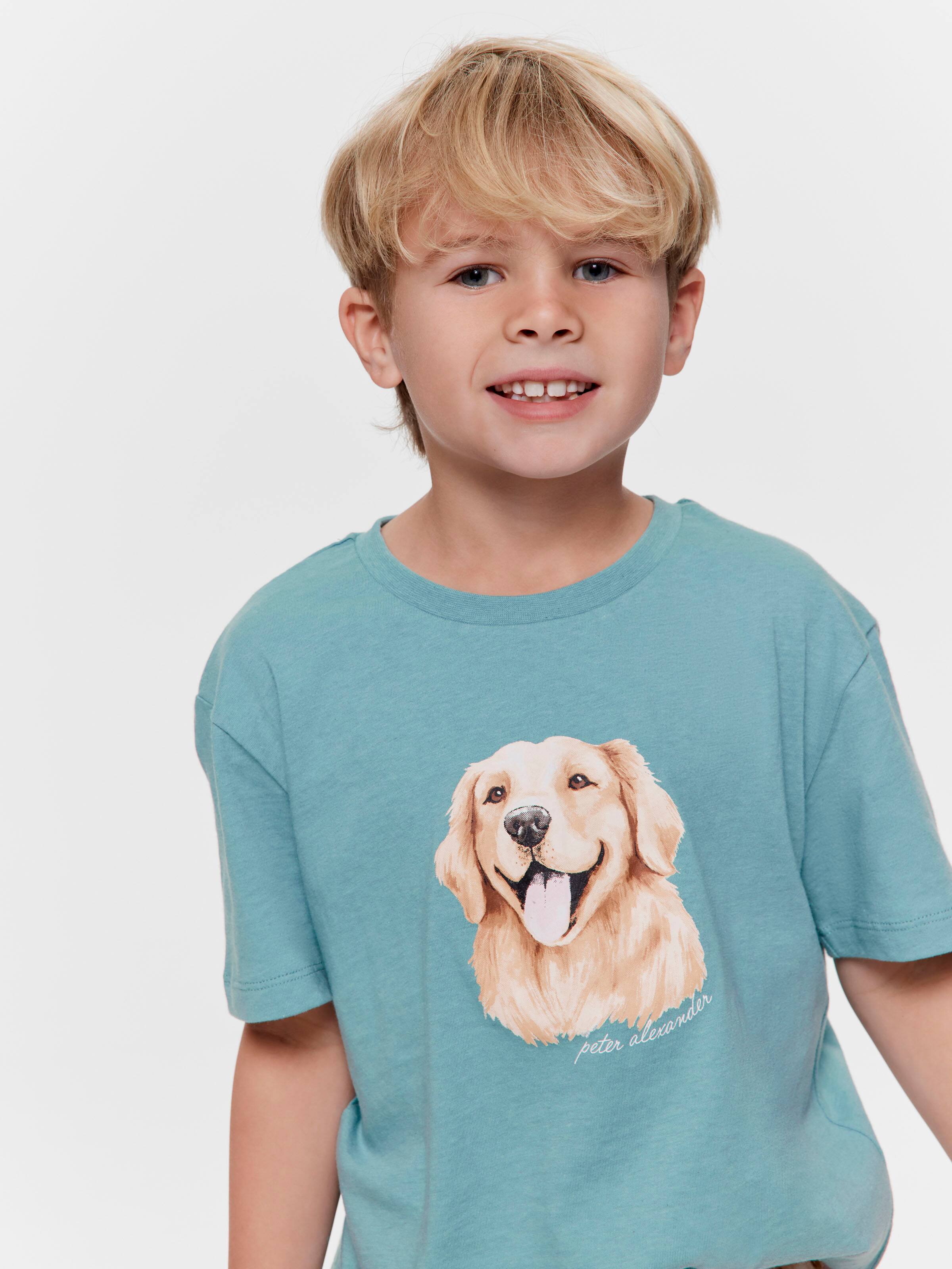 Jnr Boys Golden Retriever Short Pj Set