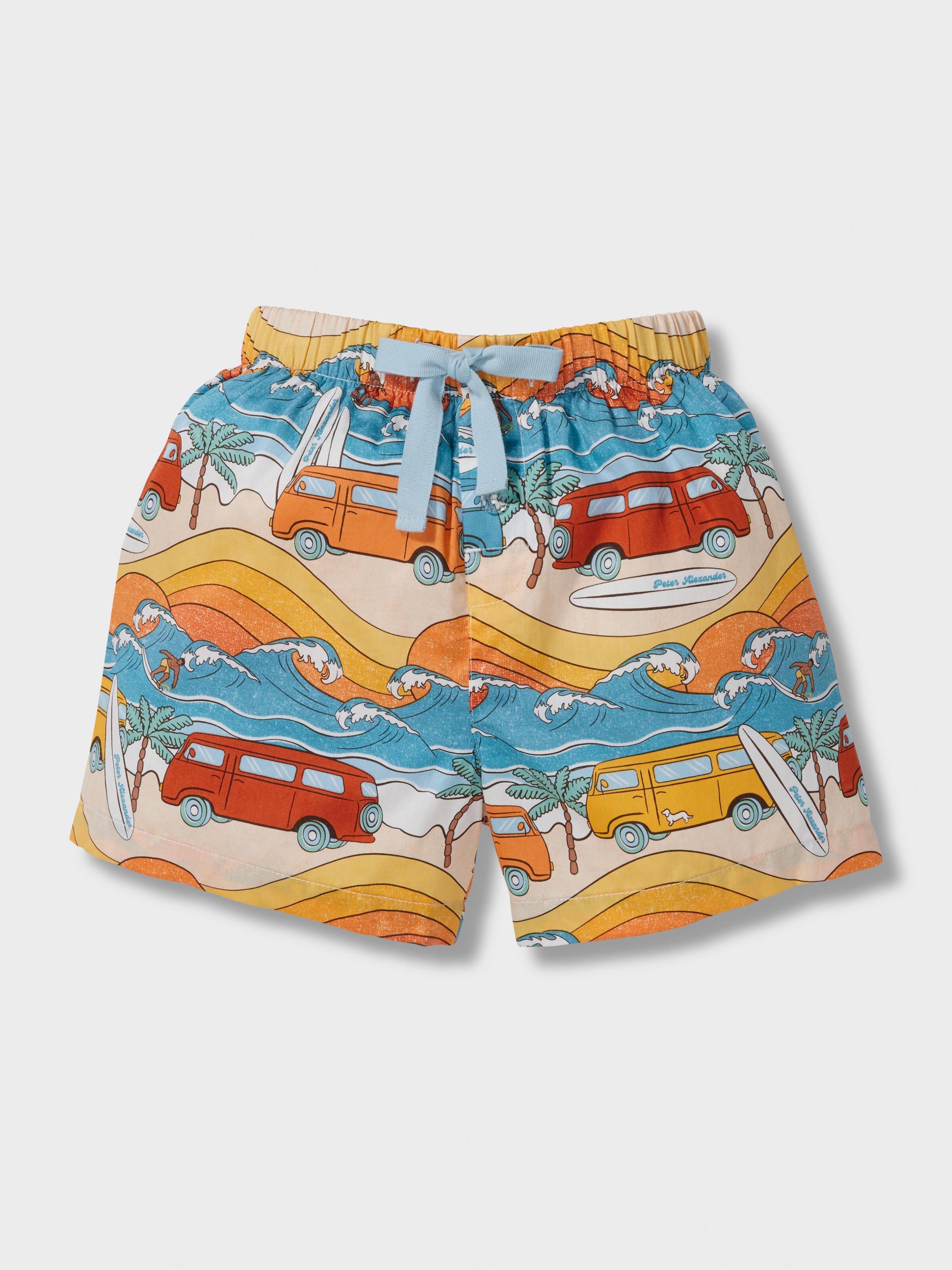 Jnr Boys Surfer Van 100% Cotton Short Pj Set