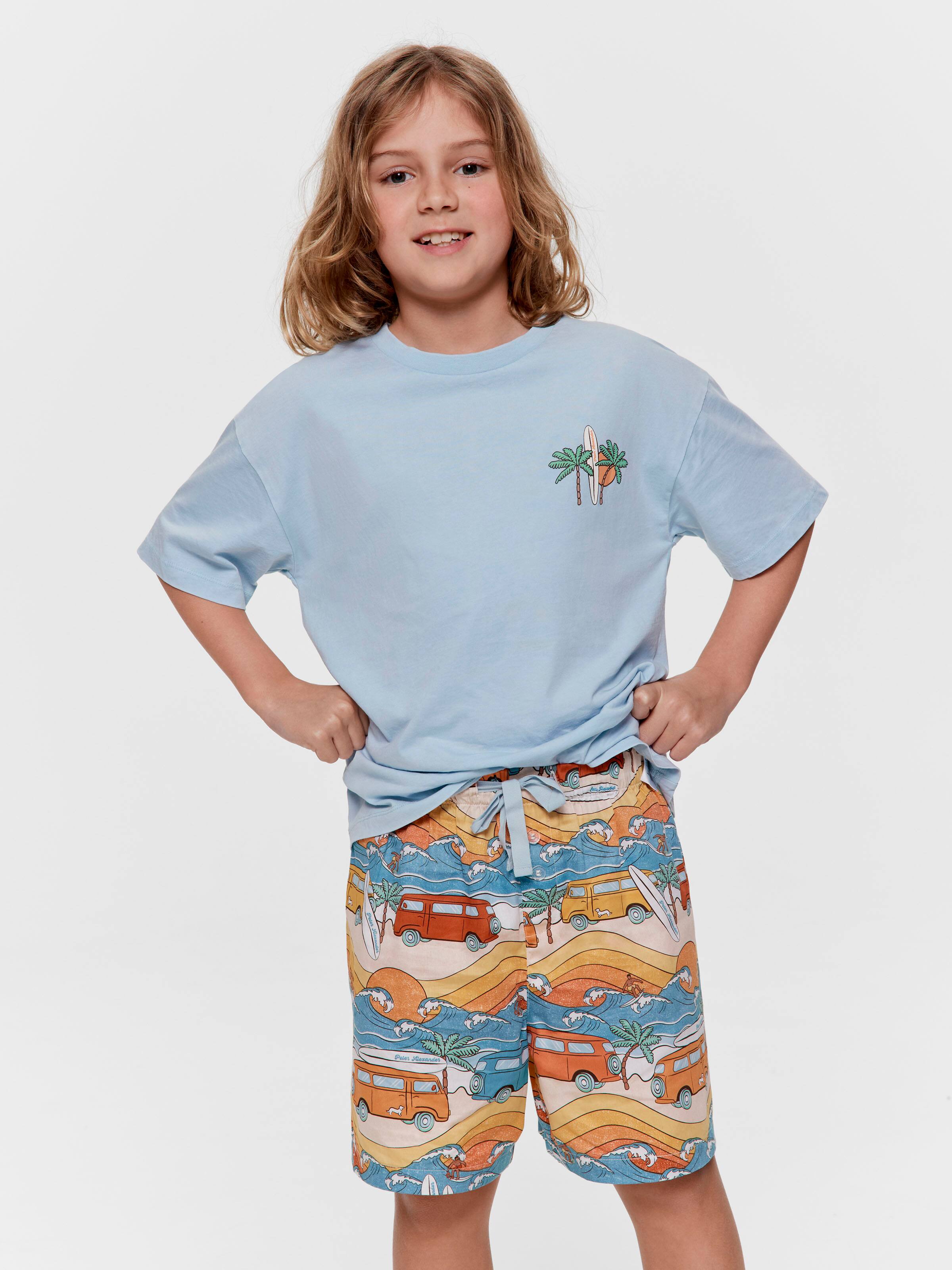 Boys Surfer Van 100% Cotton Short Pj Set