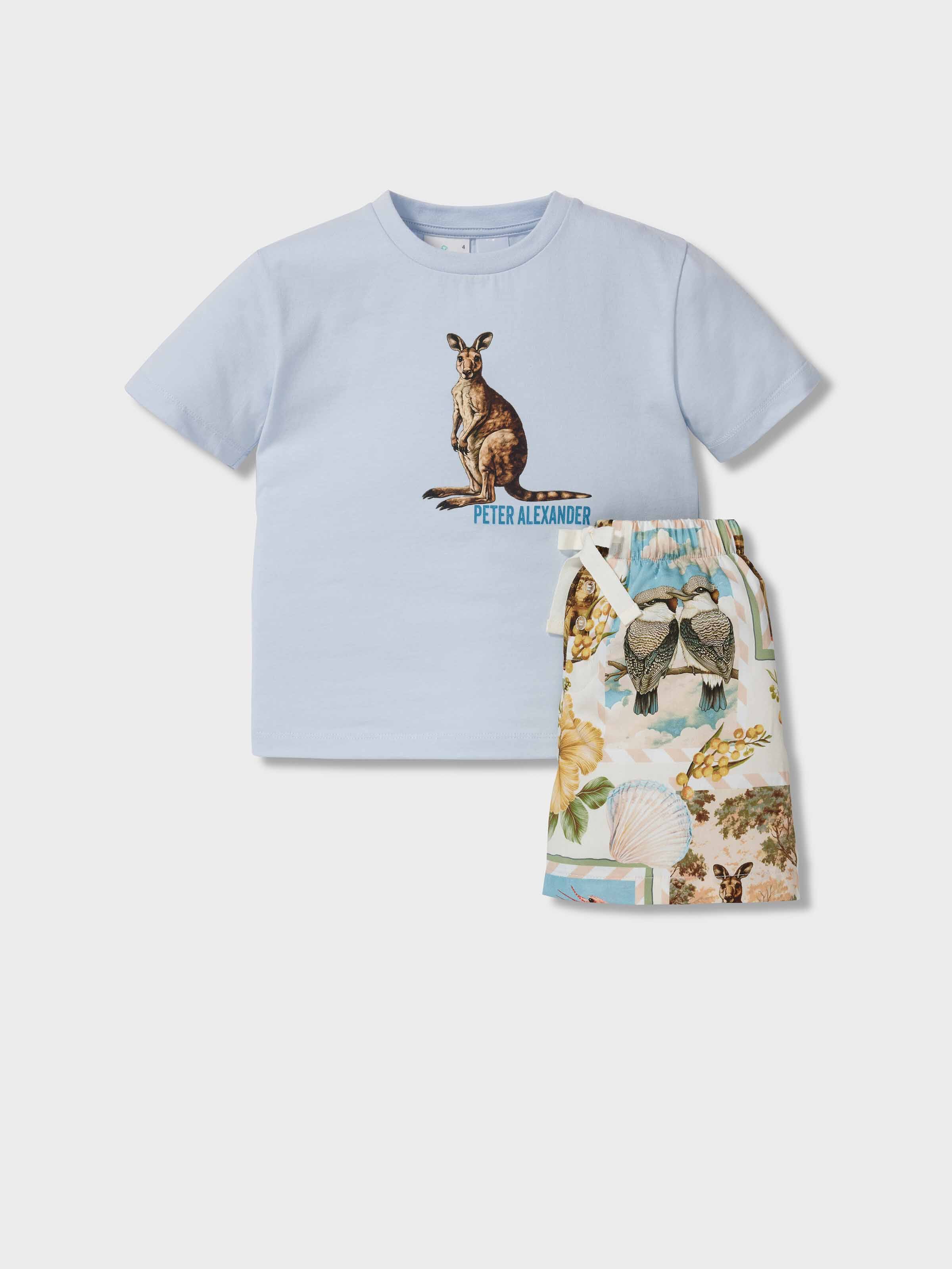 Jnr Boys Aussie Postcard 100% Cotton Short Pj Set