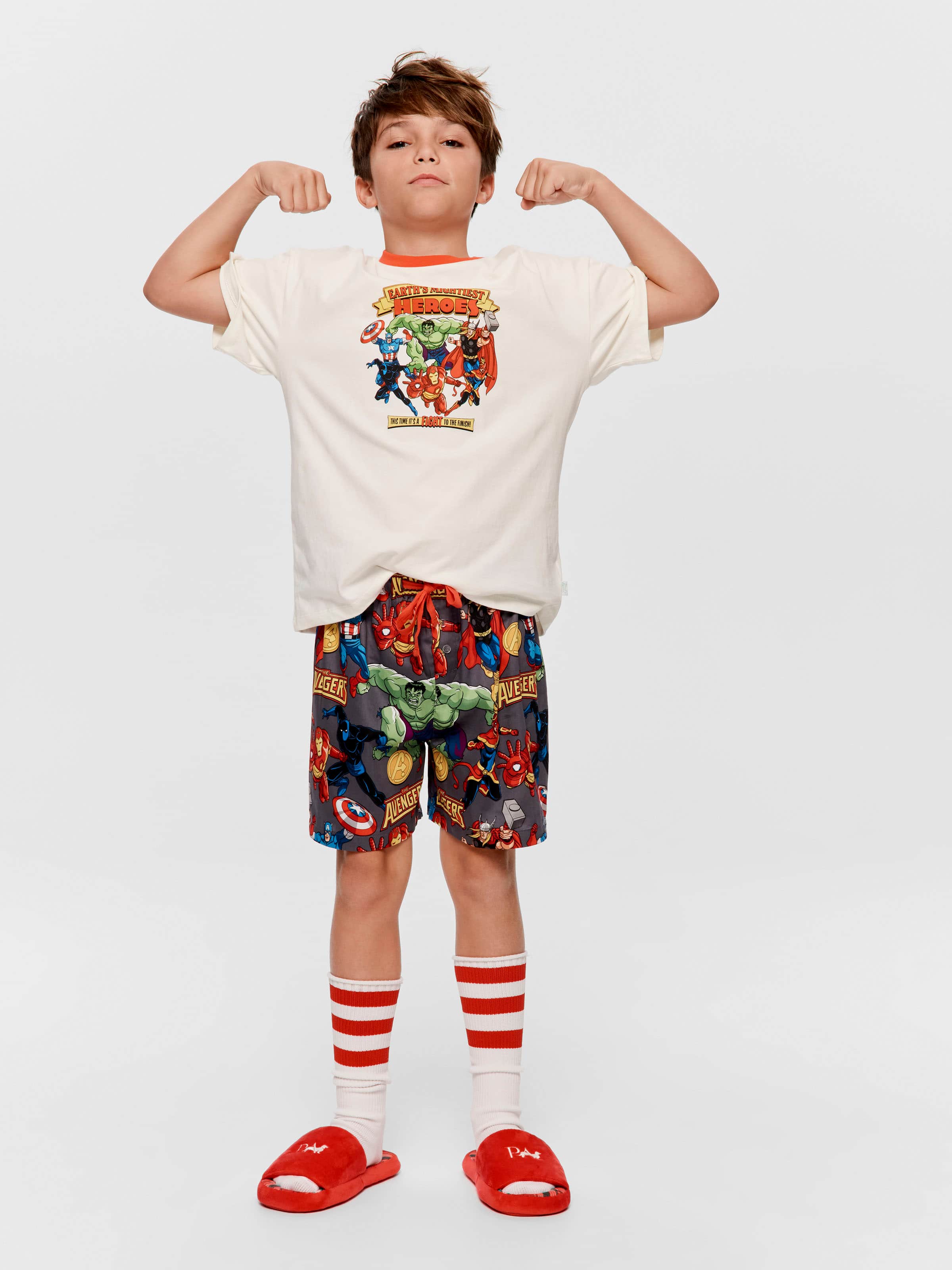 Boys Marvel Avengers 100% Cotton Short Pj Set