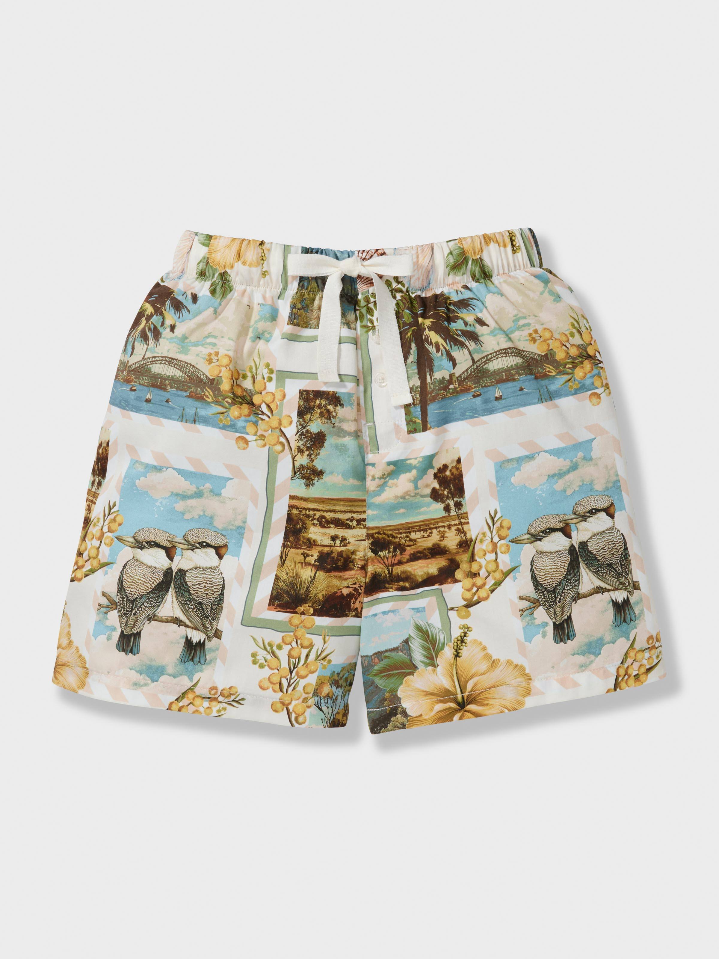 Boys Aussie Postcard 100% Cotton Short Pj Set