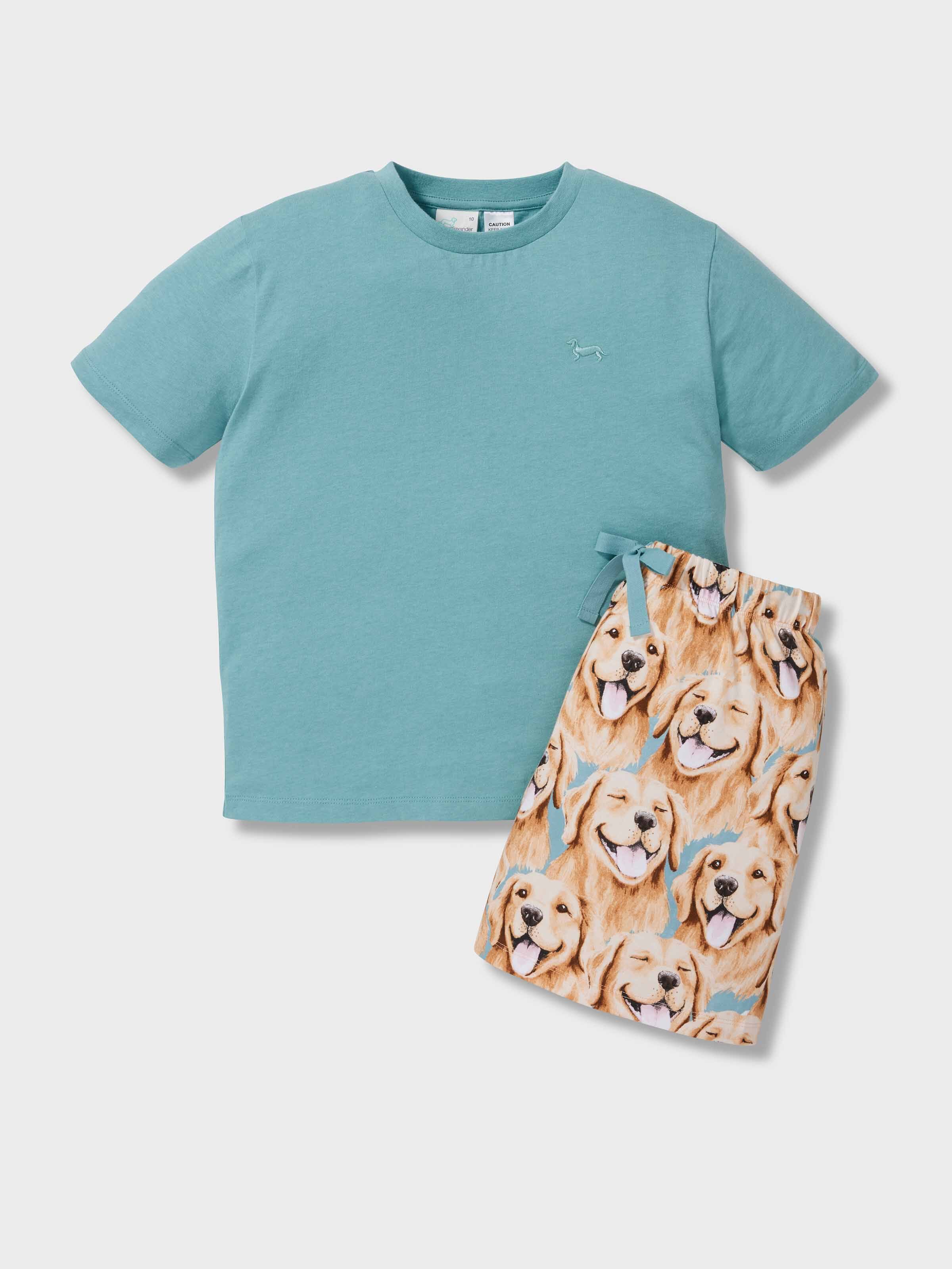 Boys Golden Retriever Short Pj Set