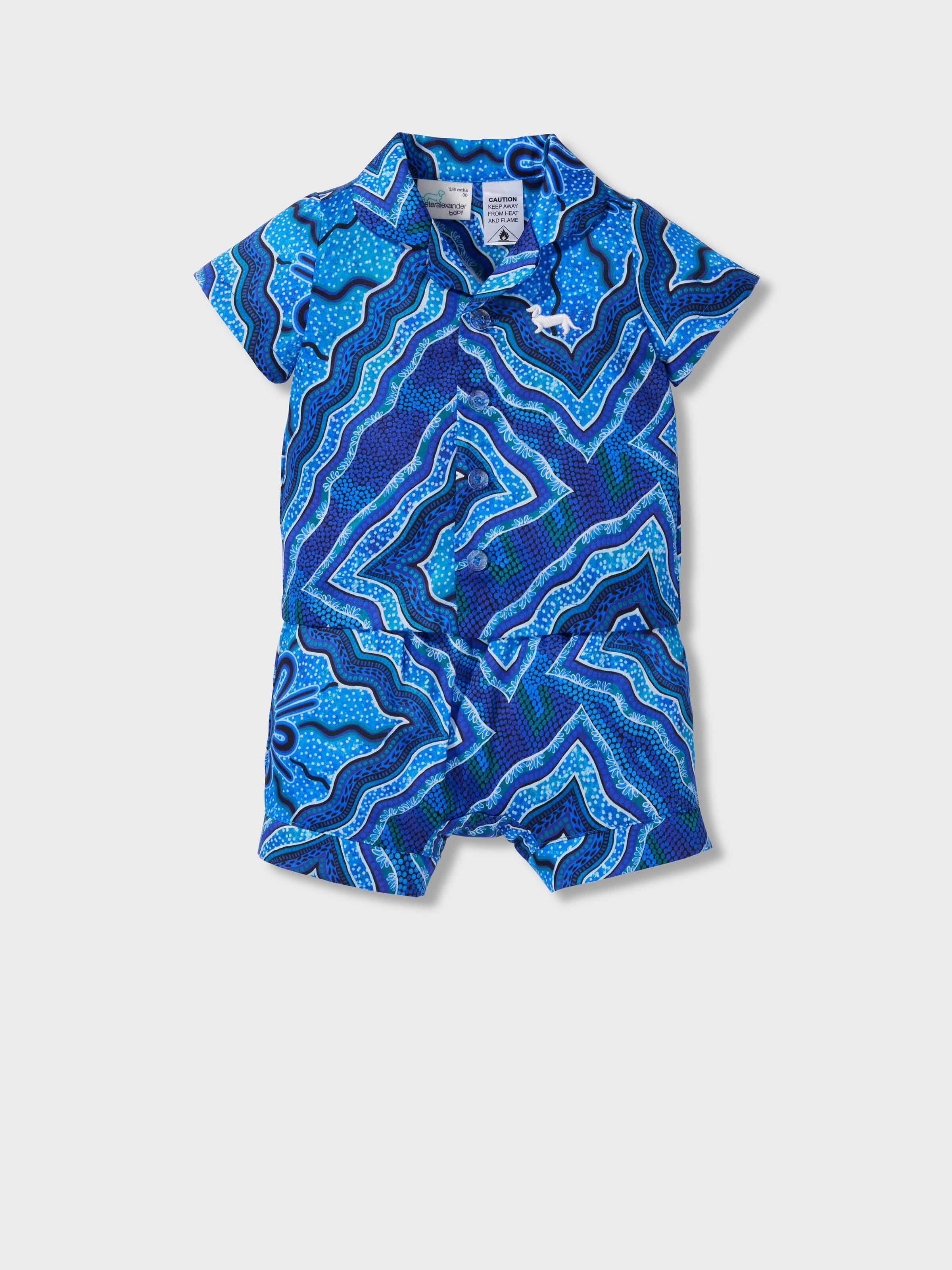 Baby Preston Warren Print 100% Cotton Shortie Pj Set