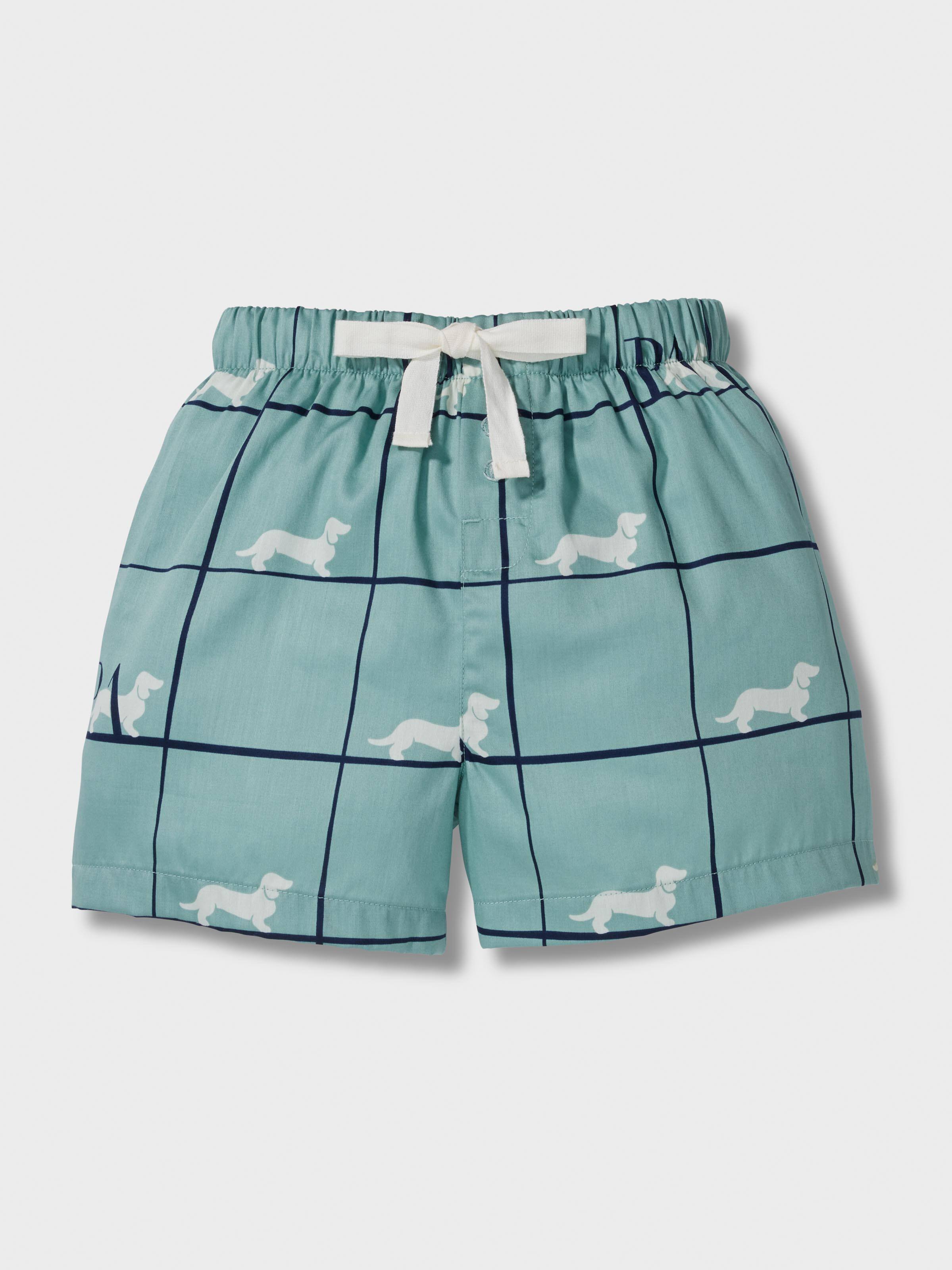 Boys Windowpane Penny Check 100% Cotton Short Pj Set