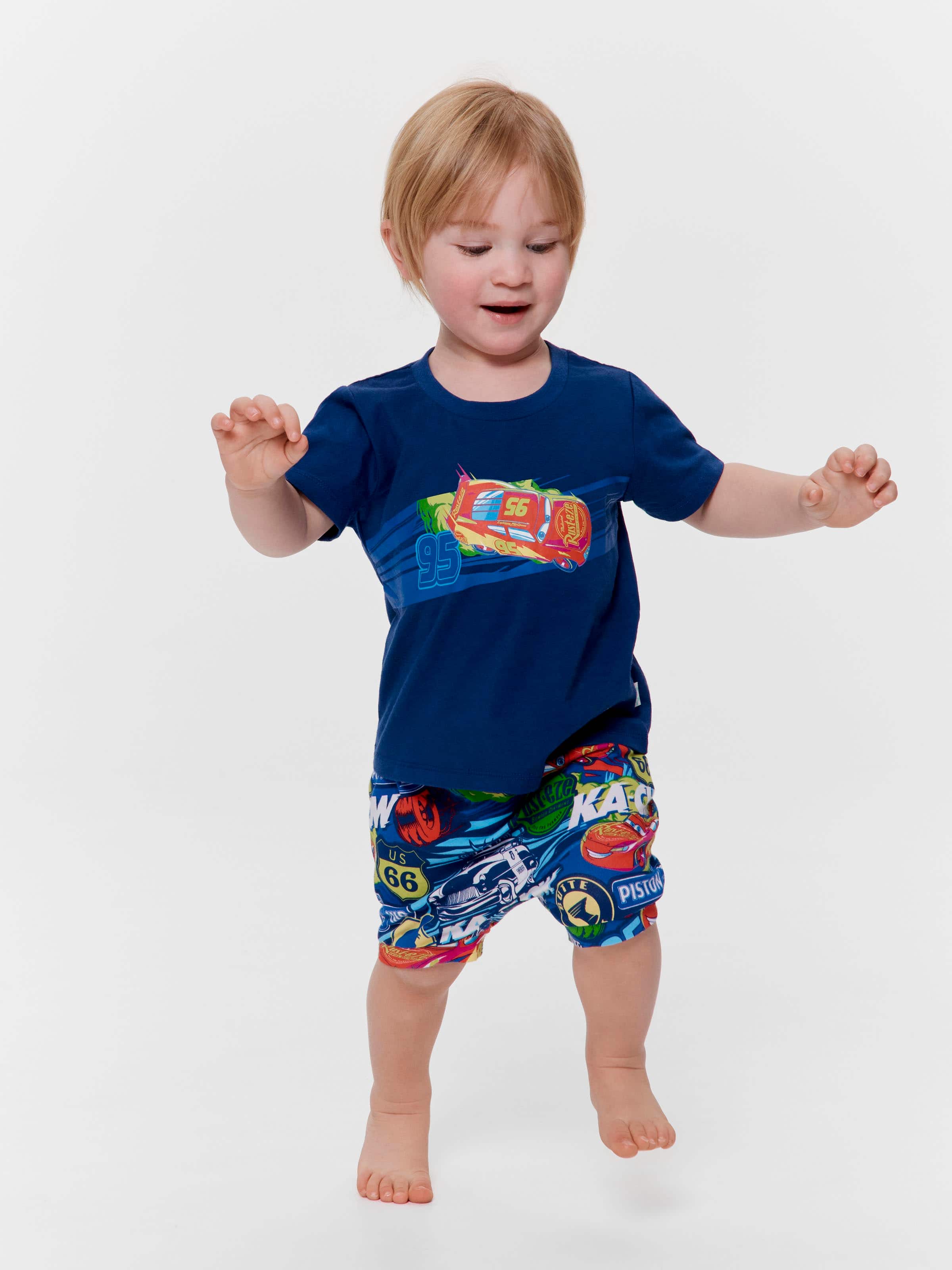 Baby Boy Disney Cars Lightning Mcqueen Short Pj Set