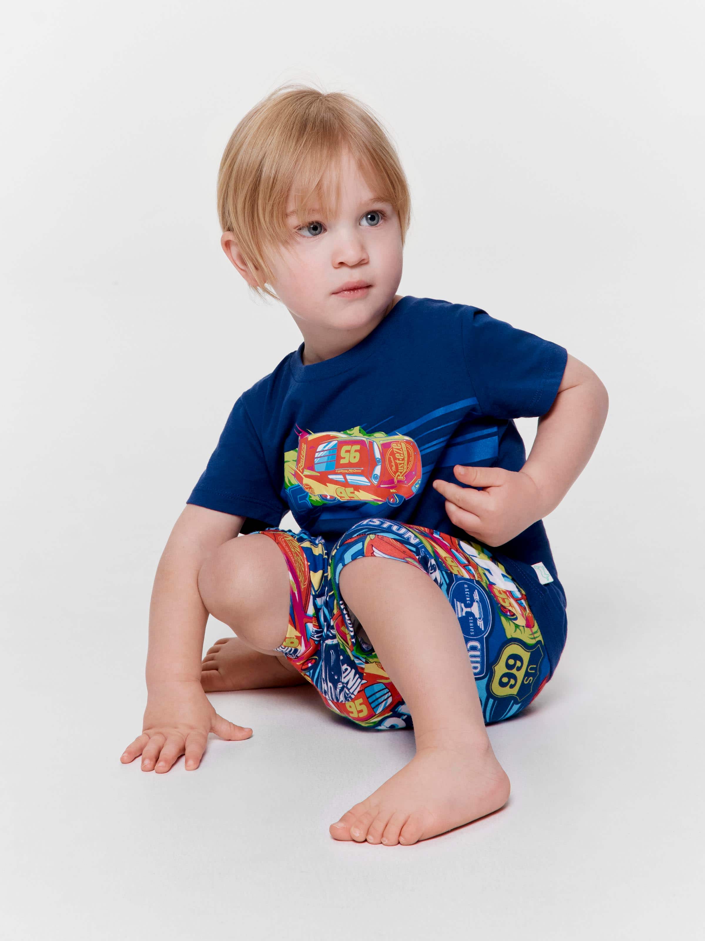 Baby Boy Disney Cars Lightning Mcqueen Short Pj Set