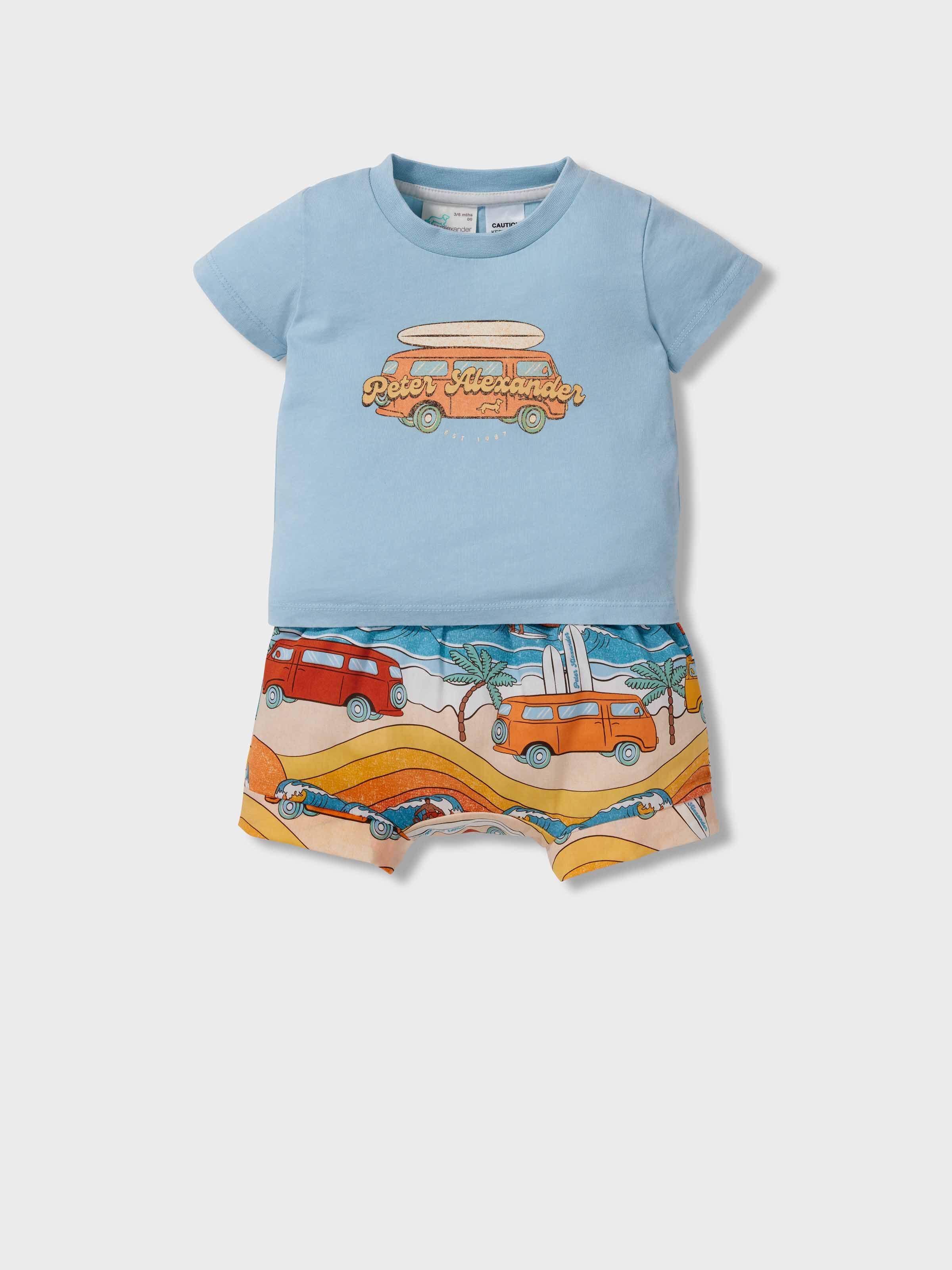 Baby Surfer Van 100% Cotton Short Pj Set