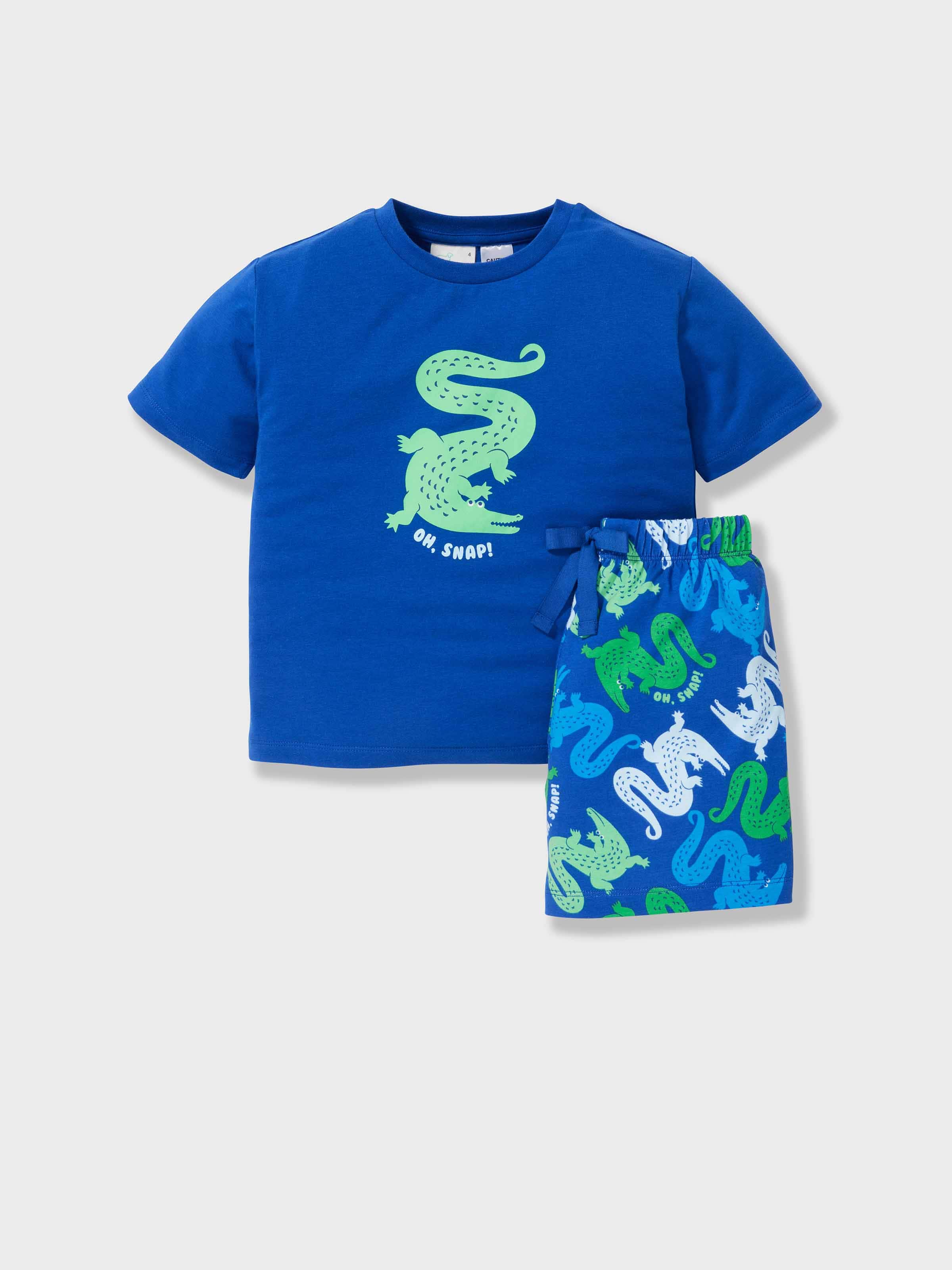 Jnr Boys Croc Snap Short Pj Set