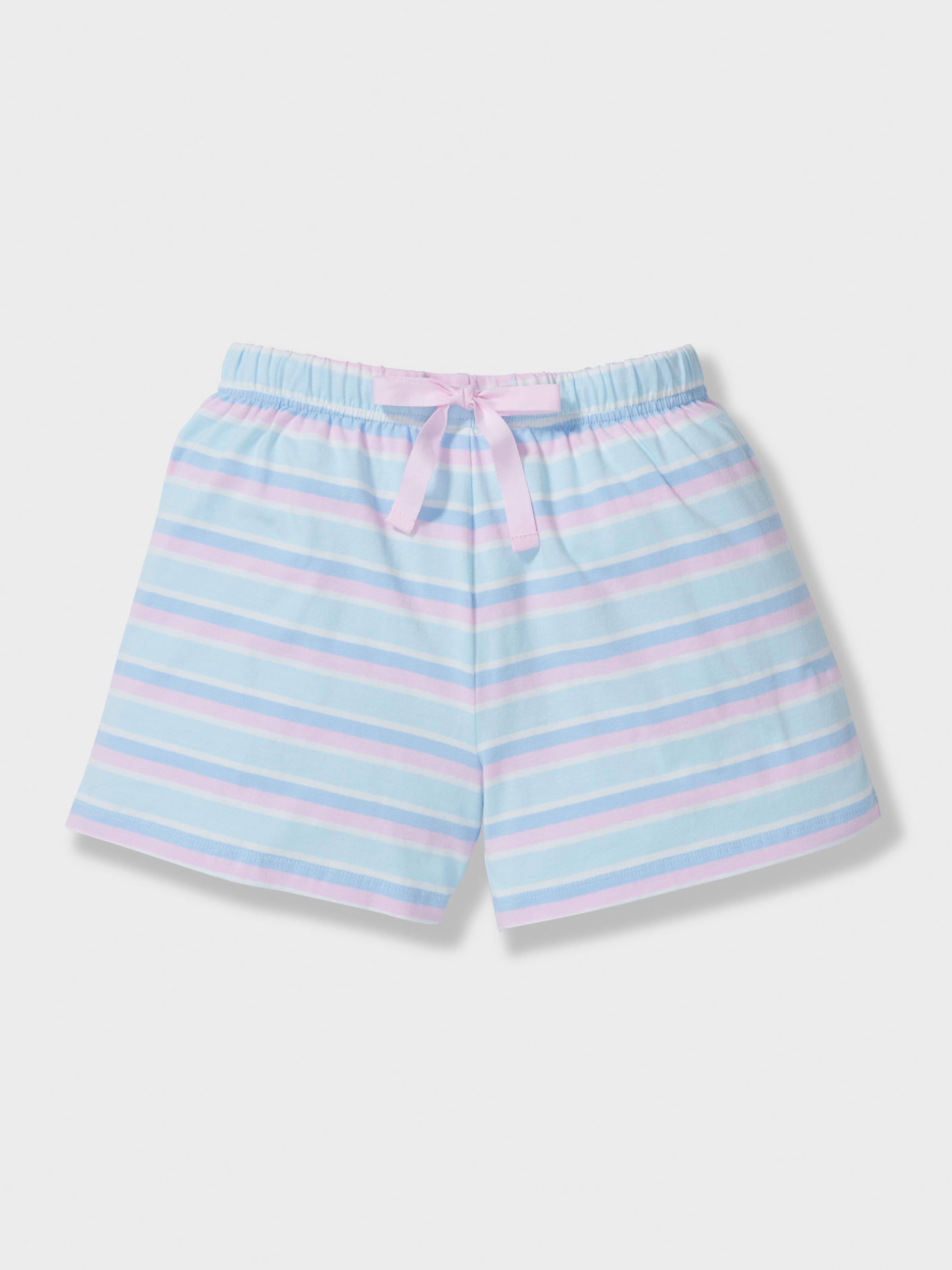 Girls Blue Stripes Short Pj Set
