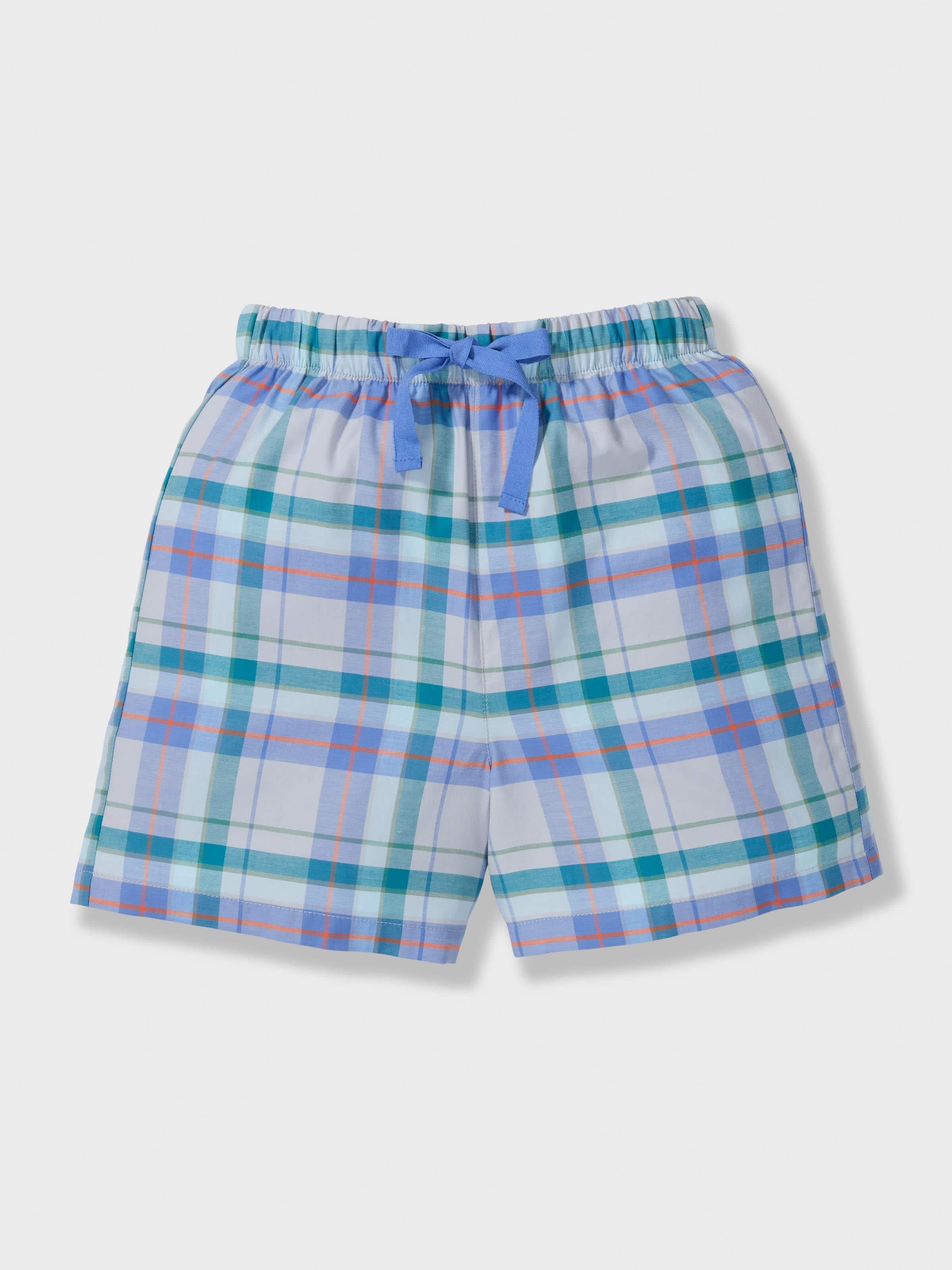 Boys Blue Check Short Pj Set