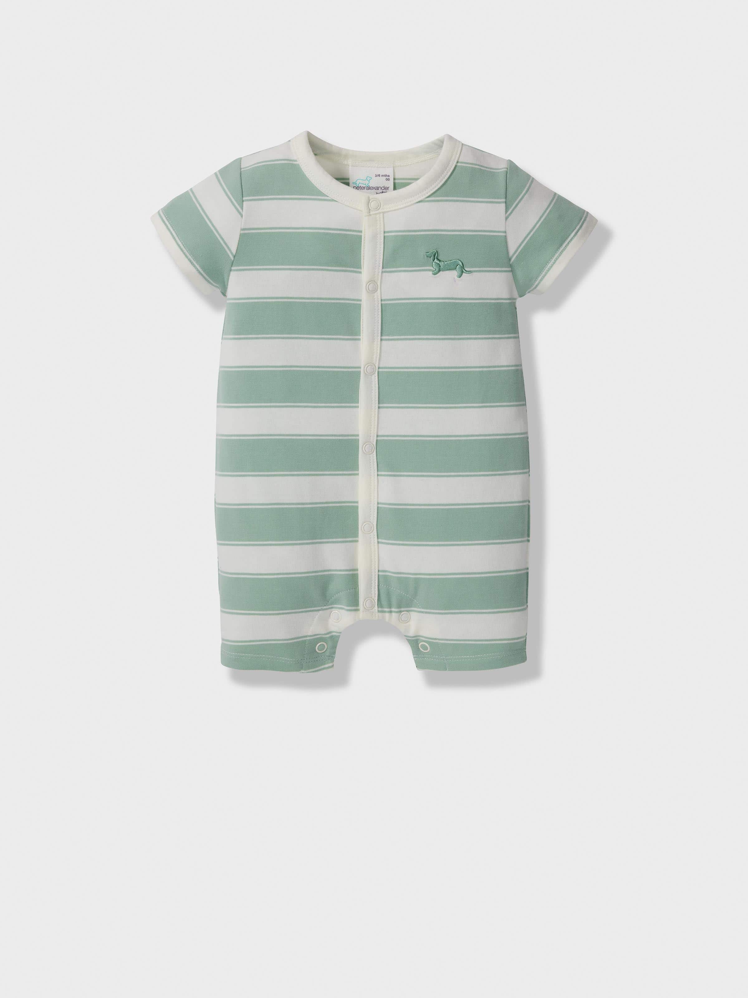 Baby Green Stripe Romper