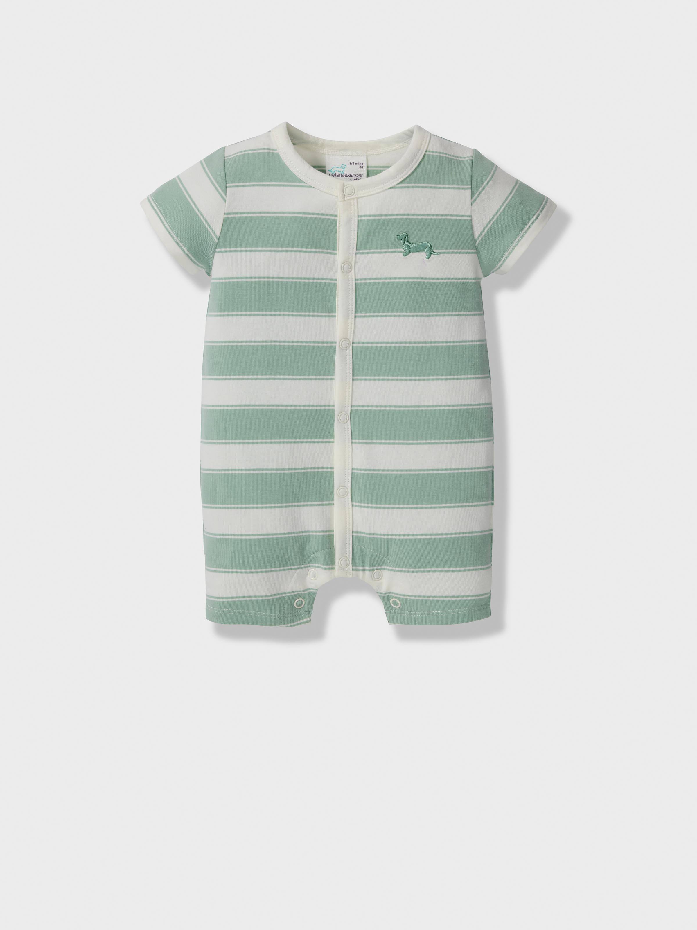 Baby Green Stripe Romper
