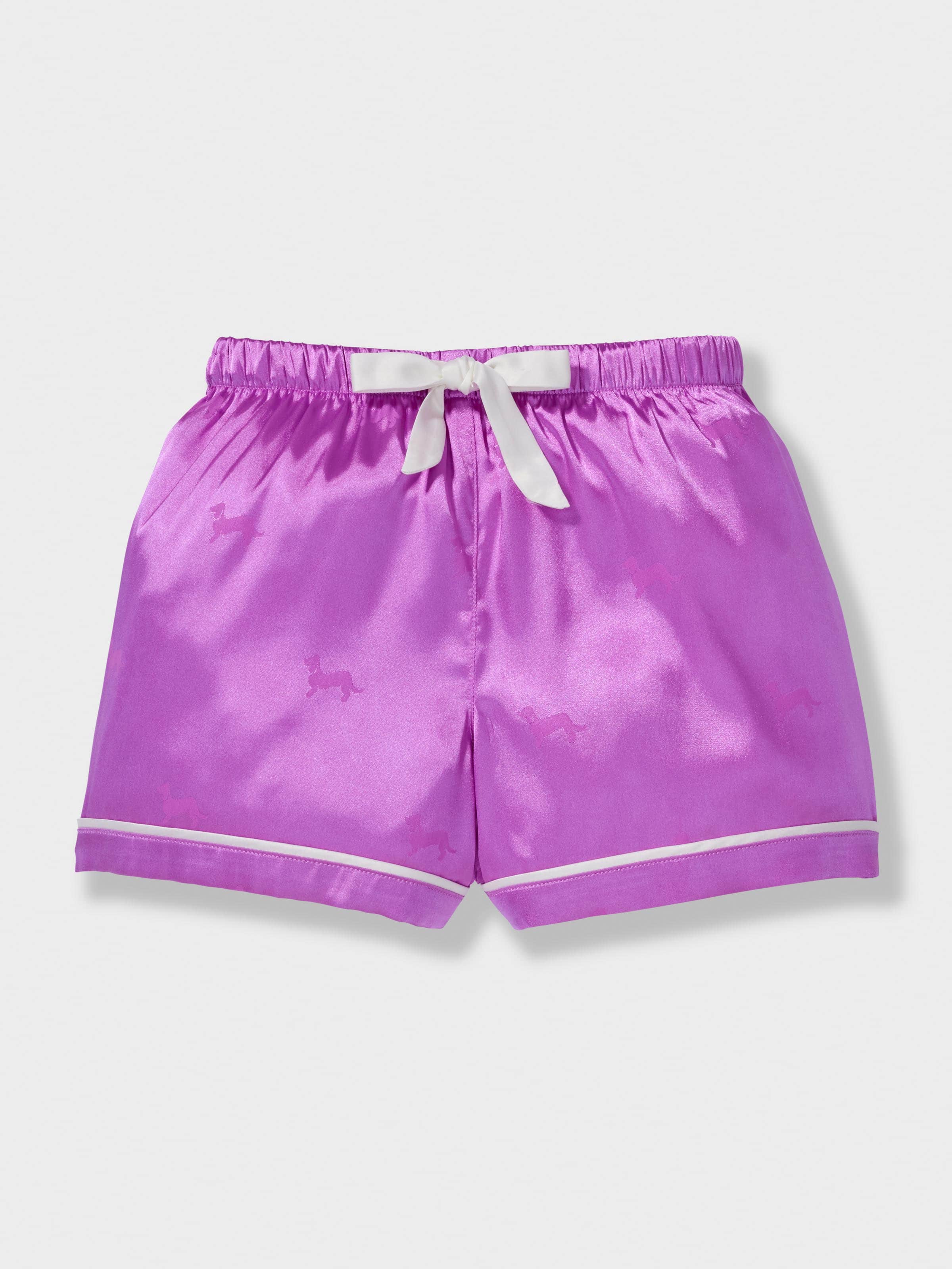 Junior Girls Orchid Satin Classic Shortie Pj Set