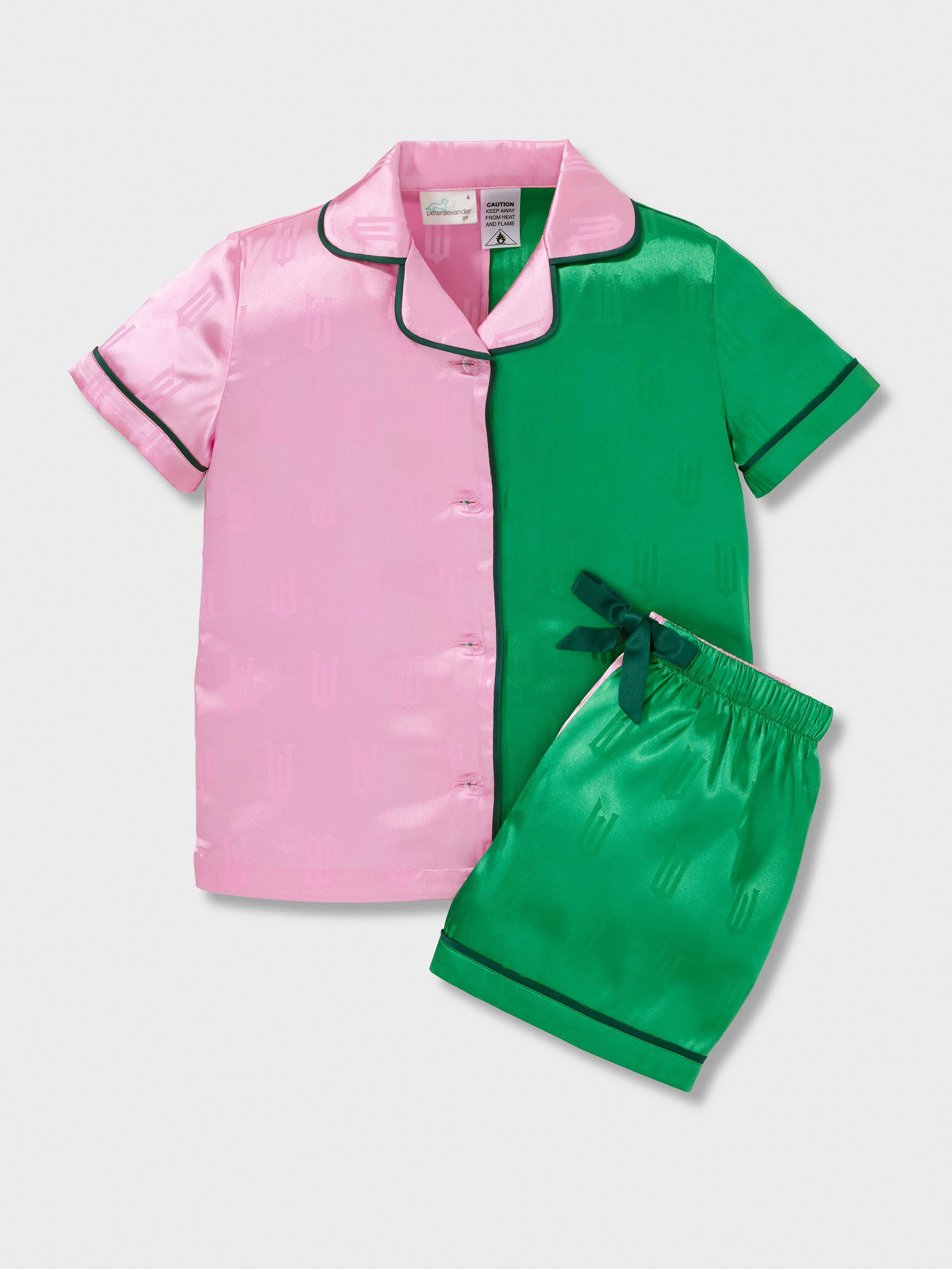 Girls Wicked Chic Satin Classic Shortie Pj Set