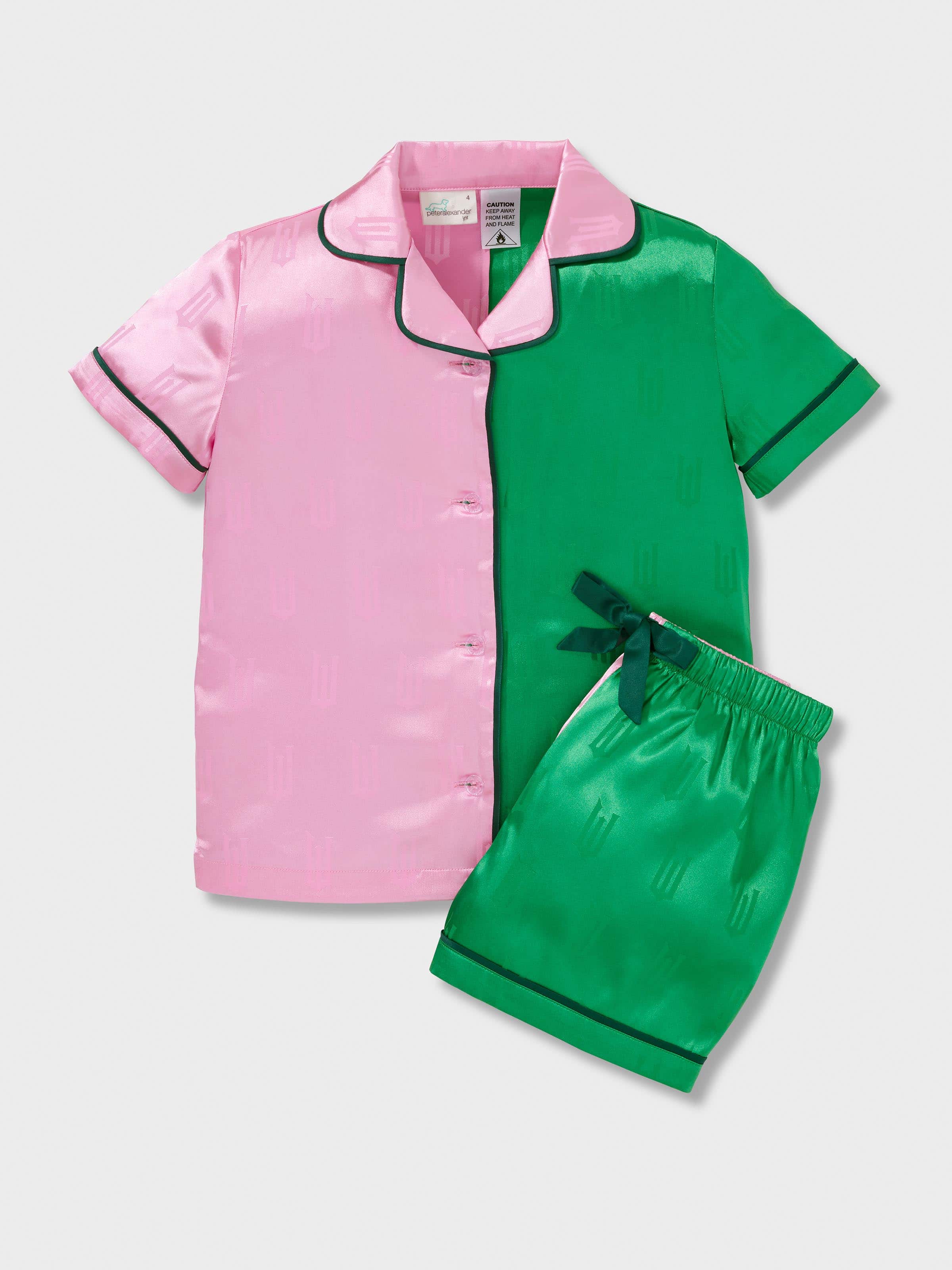 Girls Wicked Chic Satin Classic Shortie Pj Set
