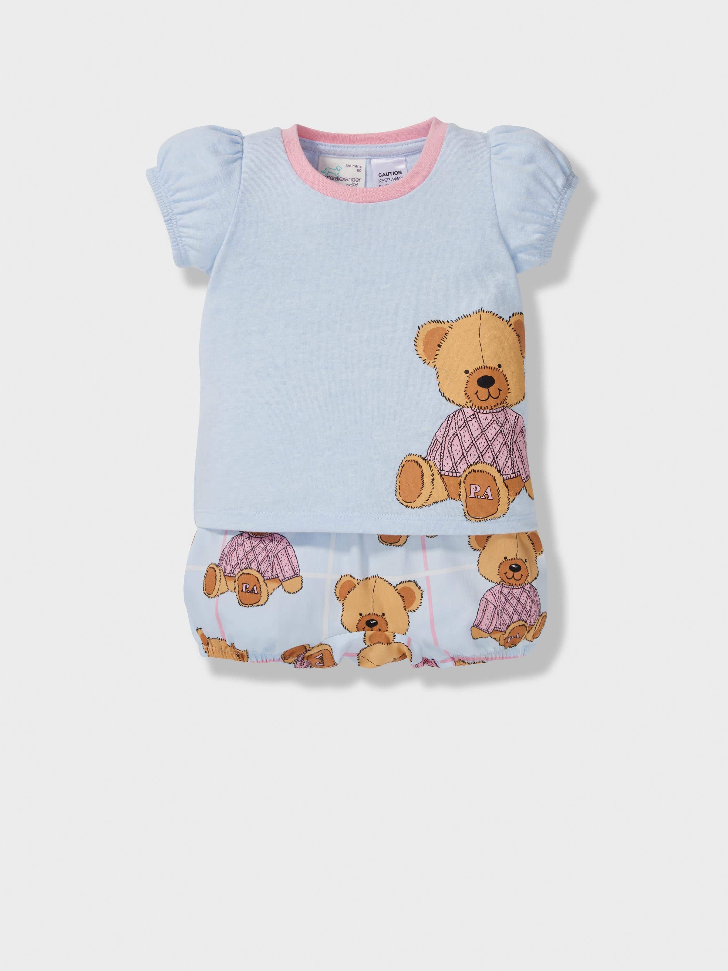 Baby Girls Teddy Bear Short Pj Set