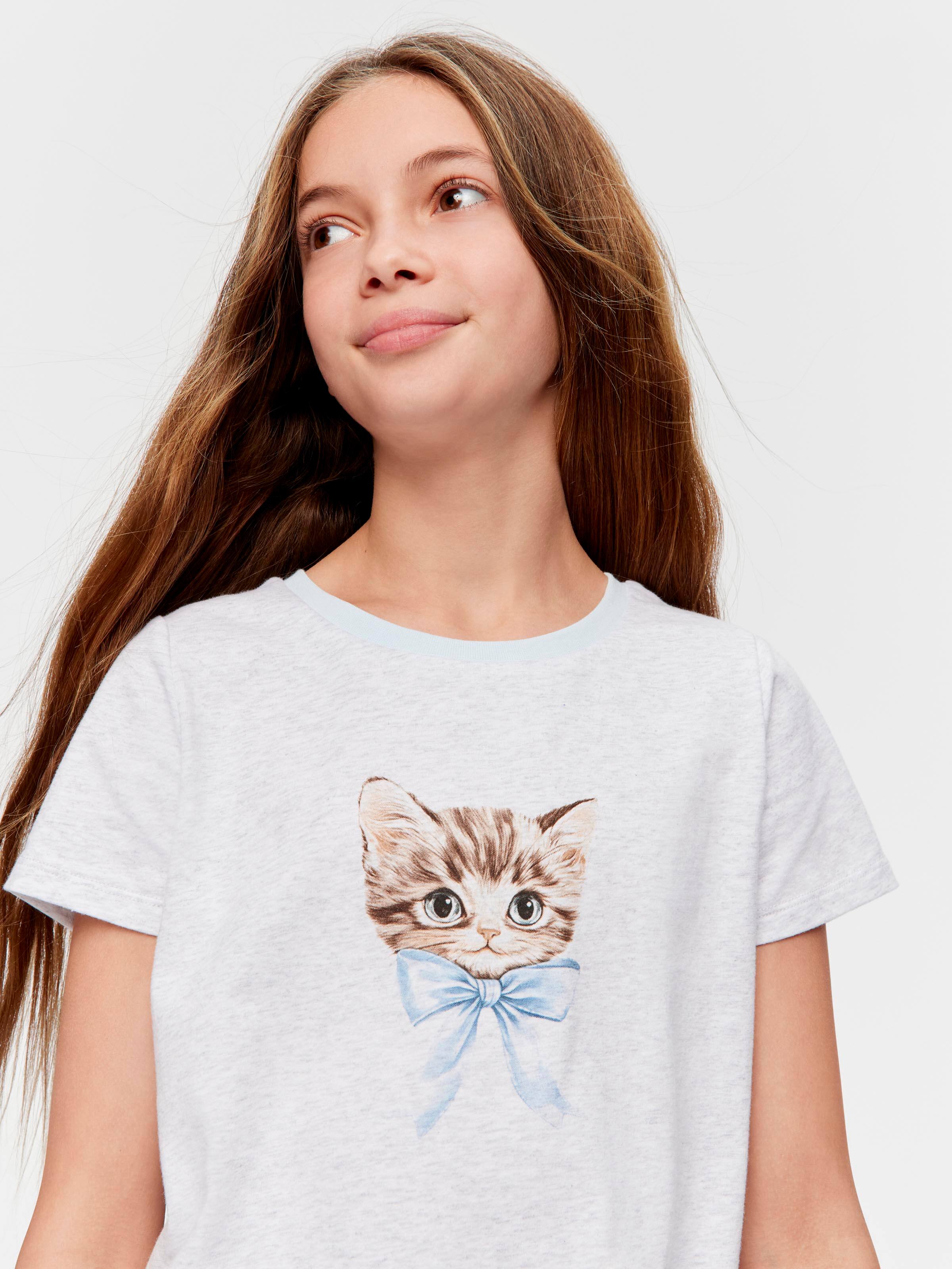 Girls Vintage Cat Short Pj Set