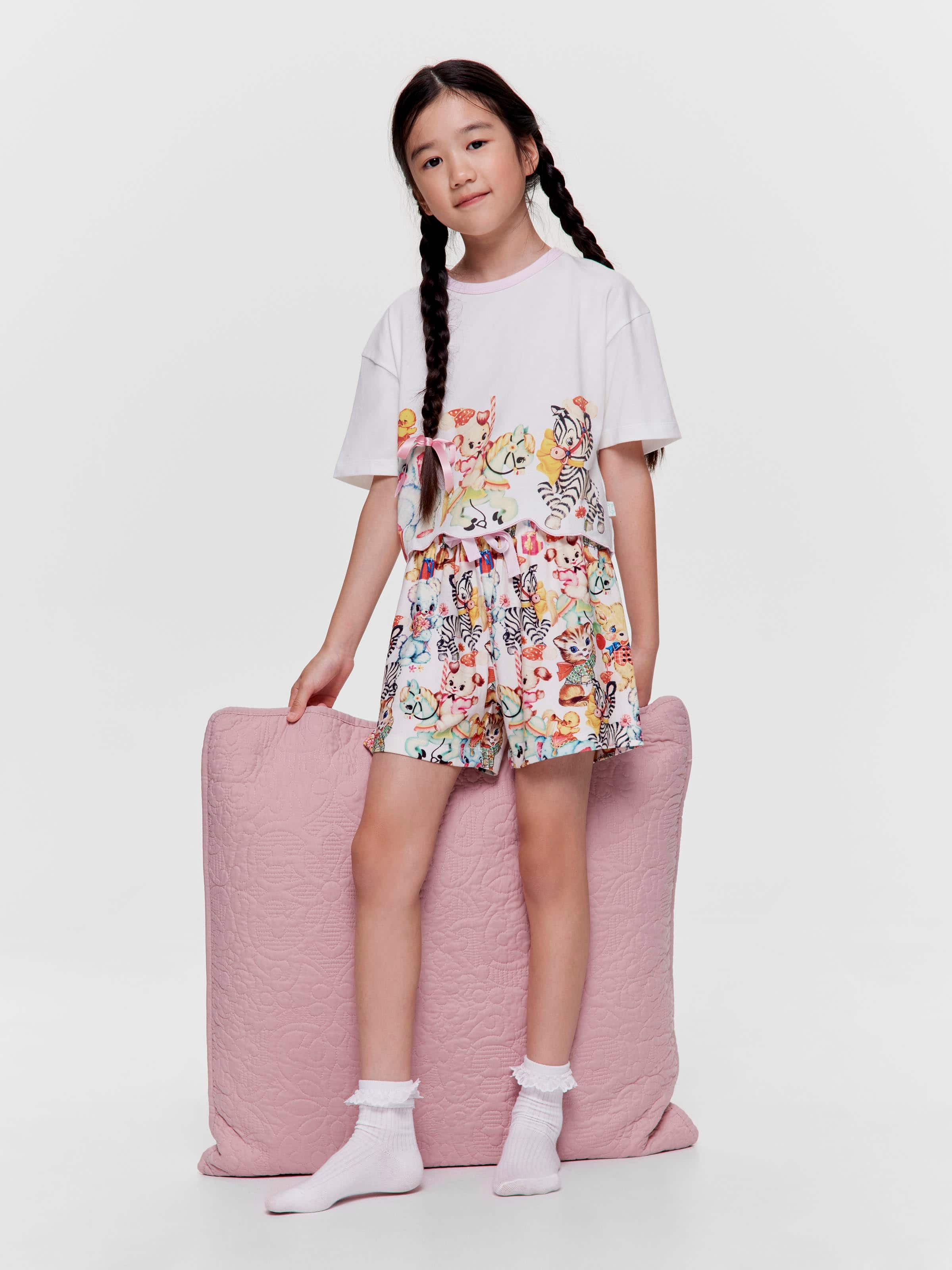 Girls Vintage Toys Short Pj Set