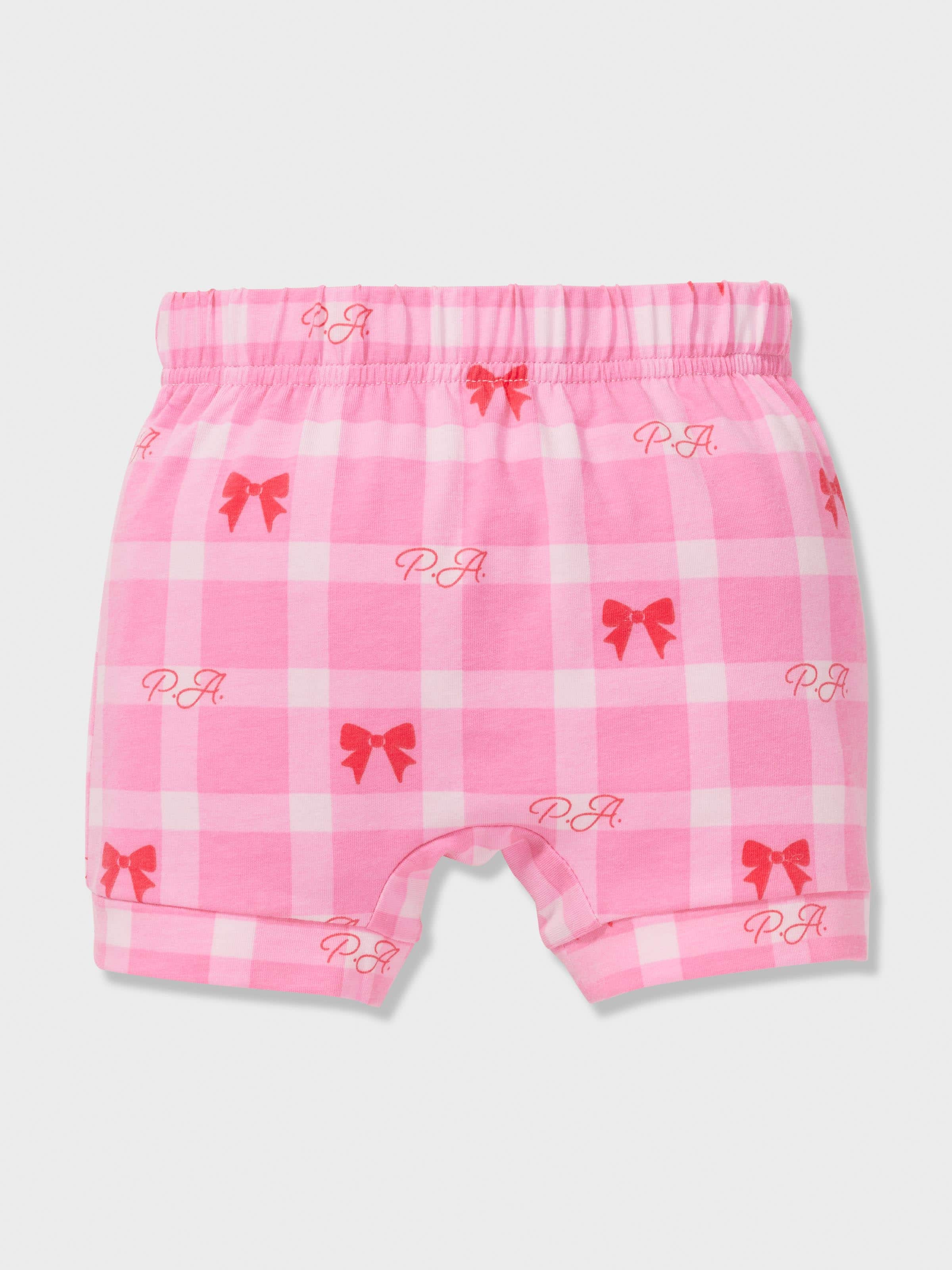 Baby Girl Gingham Ribbon Short Pj Set