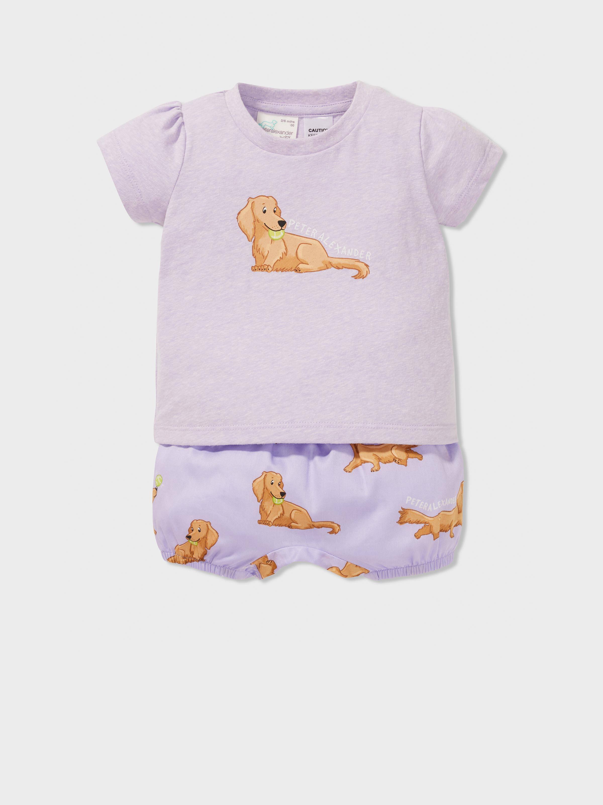 Baby Girl Purple Penny Short Pj Set