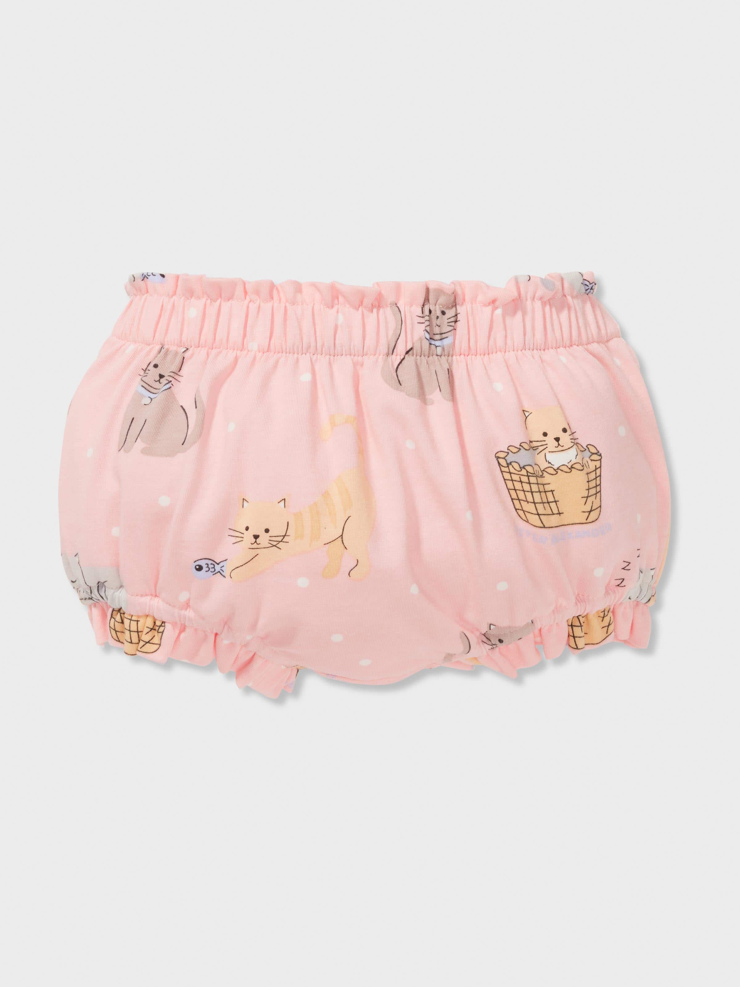 Baby Girl Cat Basket Short Pj Set