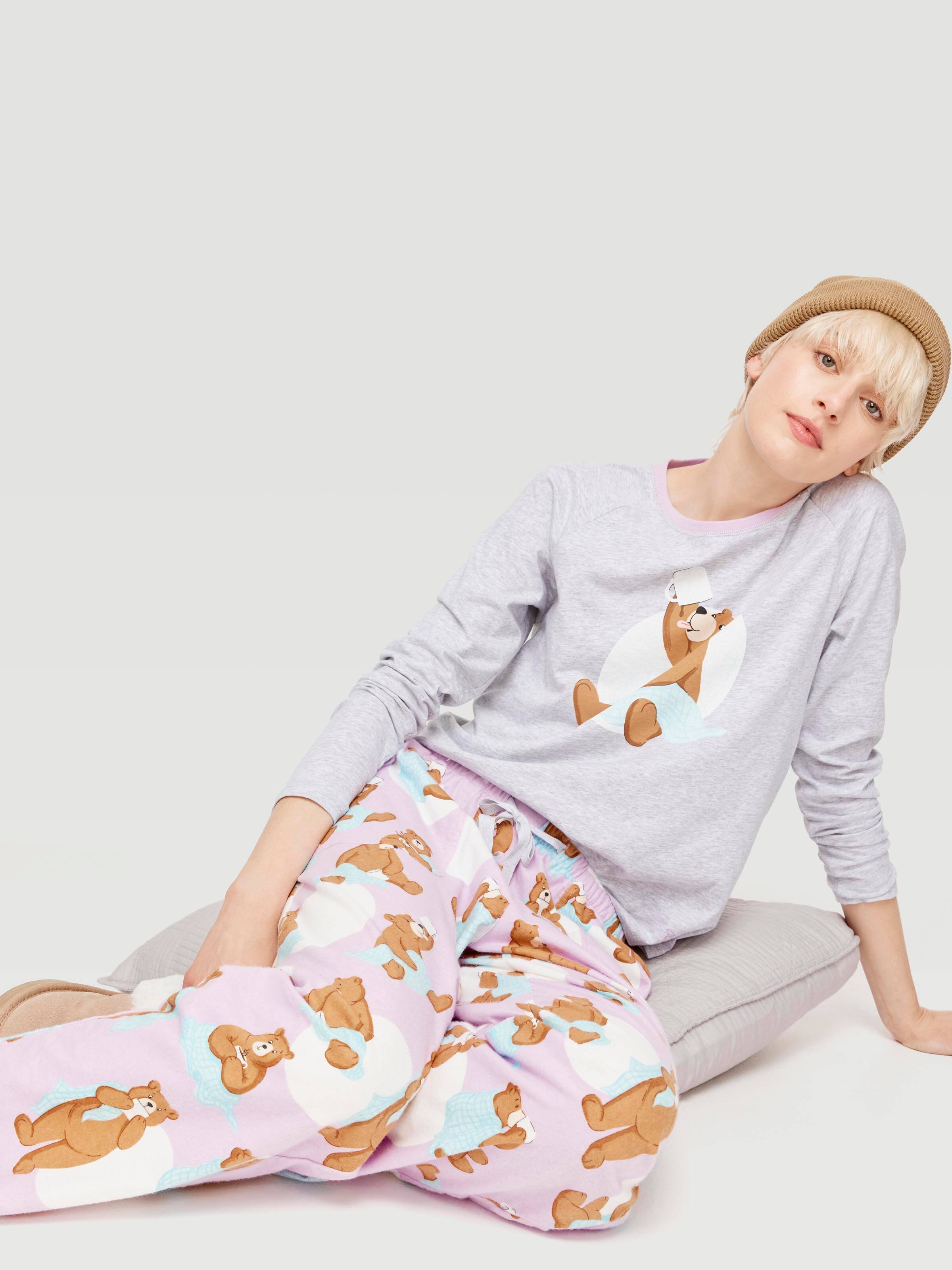 Coffee Bear Flannelette Pj Pant - Peter 