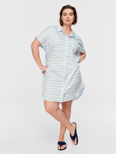 P.A. Plus Boyfriend Stripe Nightshirt                                                                                           
