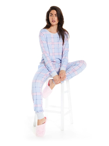 Pretty Check Fuzzy Pj Pant                                                                                                      