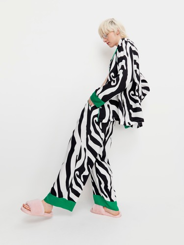 Wrapped In Print Zebra Long Sleeve Pj Set                                                                                       