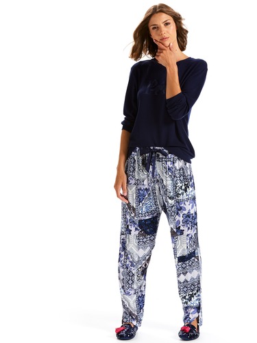 Mixed Paisley Drop Crotch Pj Pant