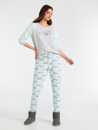 Pink Floral Wide Leg Pj Pant